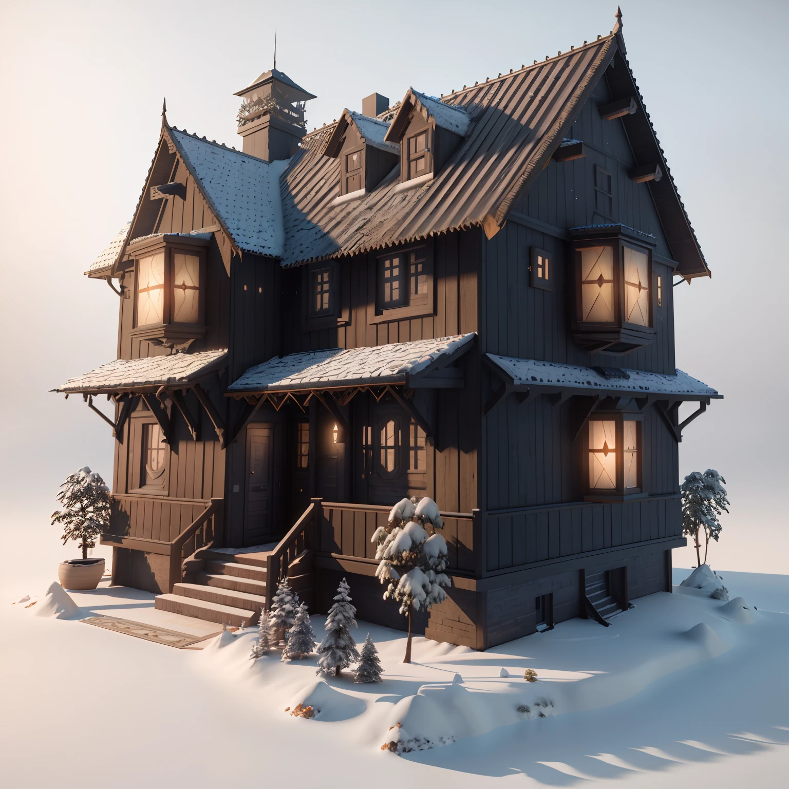 Isometric perspective, white background, 3D rendering, realistic style, magic wizard&#39;s house, Vray rendering, art station, high quality, ultra-high-definition details, concept design, single building, film light, extremely high-definition, high-detail, 8k, hyper Realistic, High Detail, Cinematic, 35mm lens, f/ 1.8, Global Illumination, Realistic Lighting, Unreal Engine Rendering, Substance 3D, Octane Rendering, (hdr:1.3)