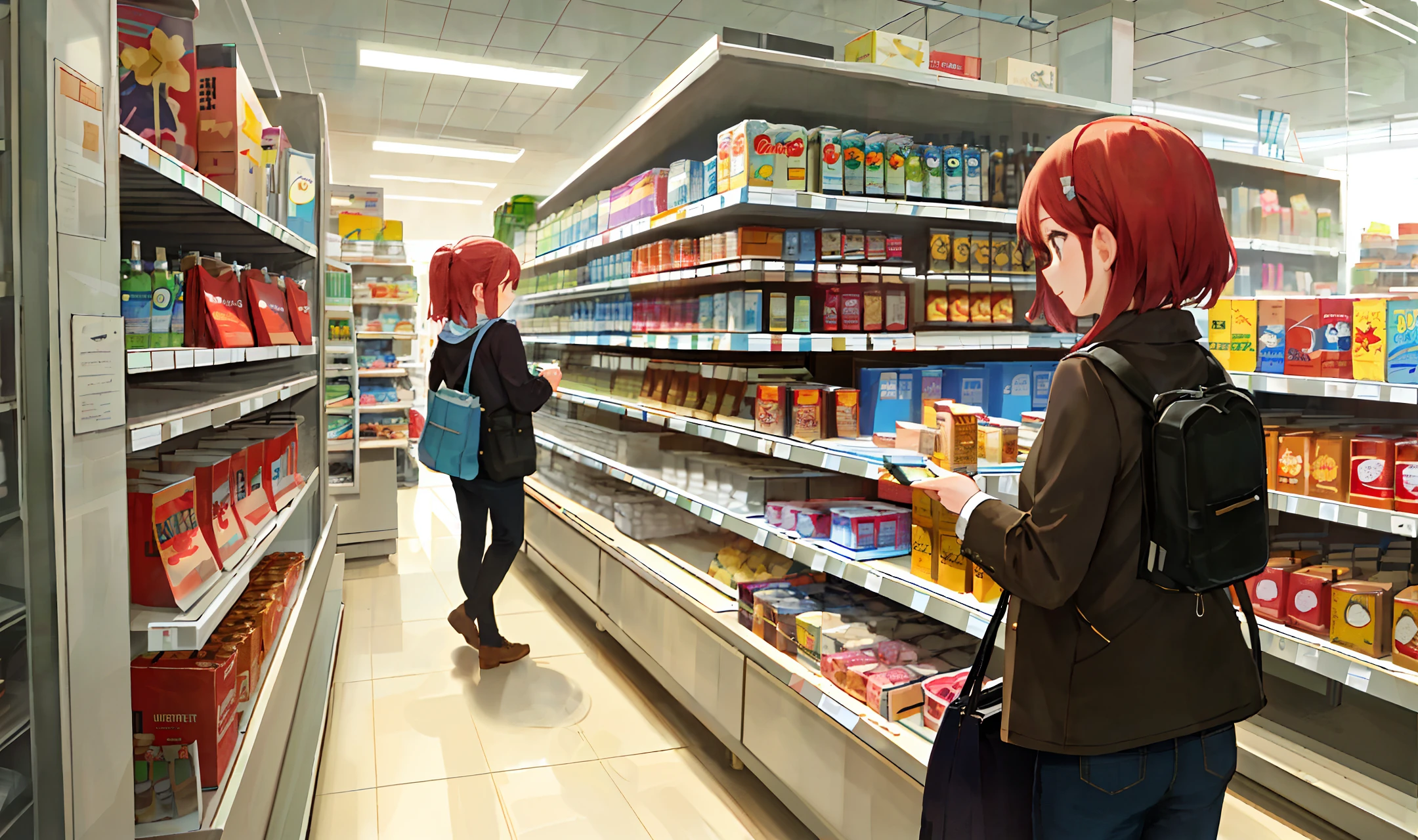 a girl shopping