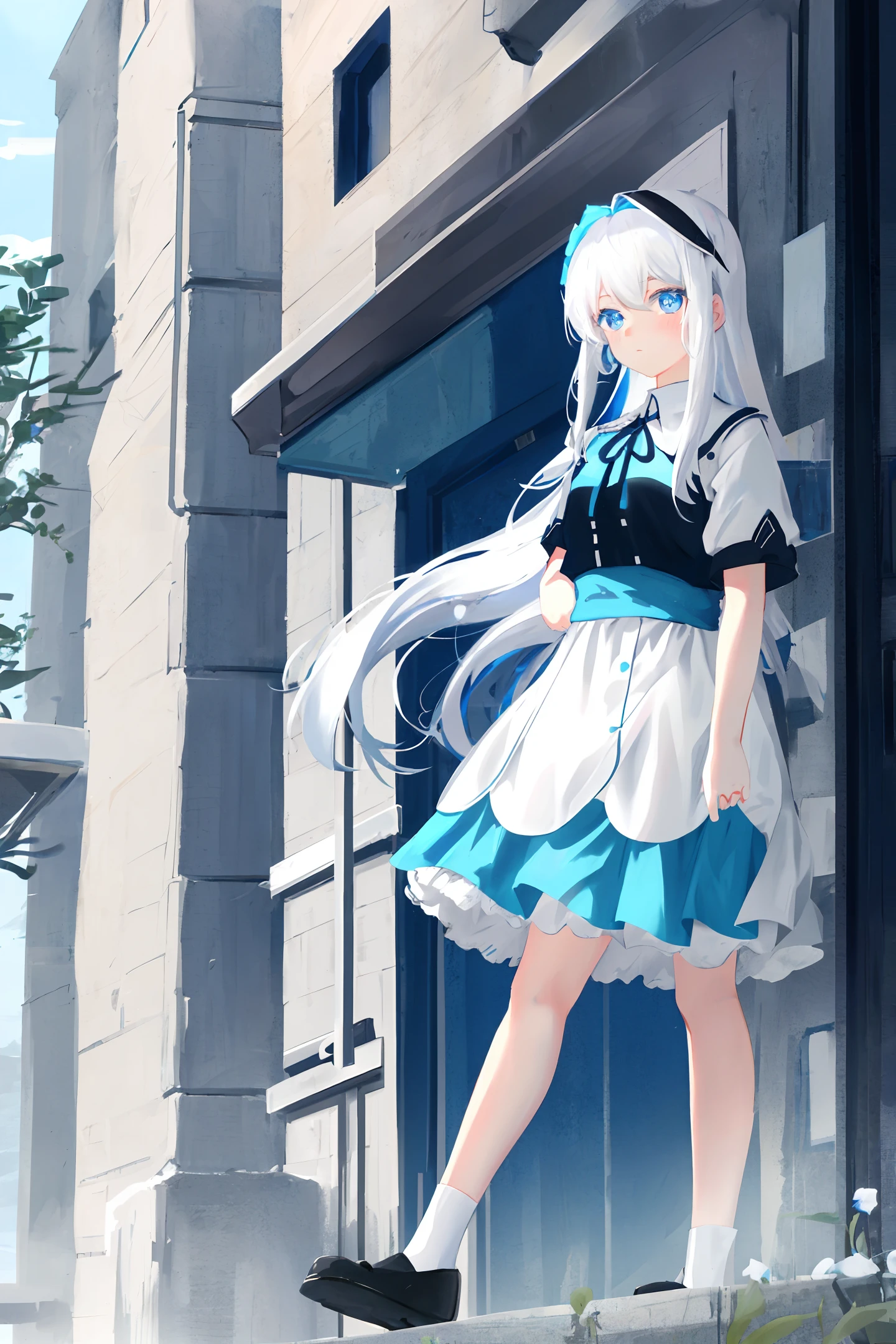 white hair, girl, avatar, blue eyes