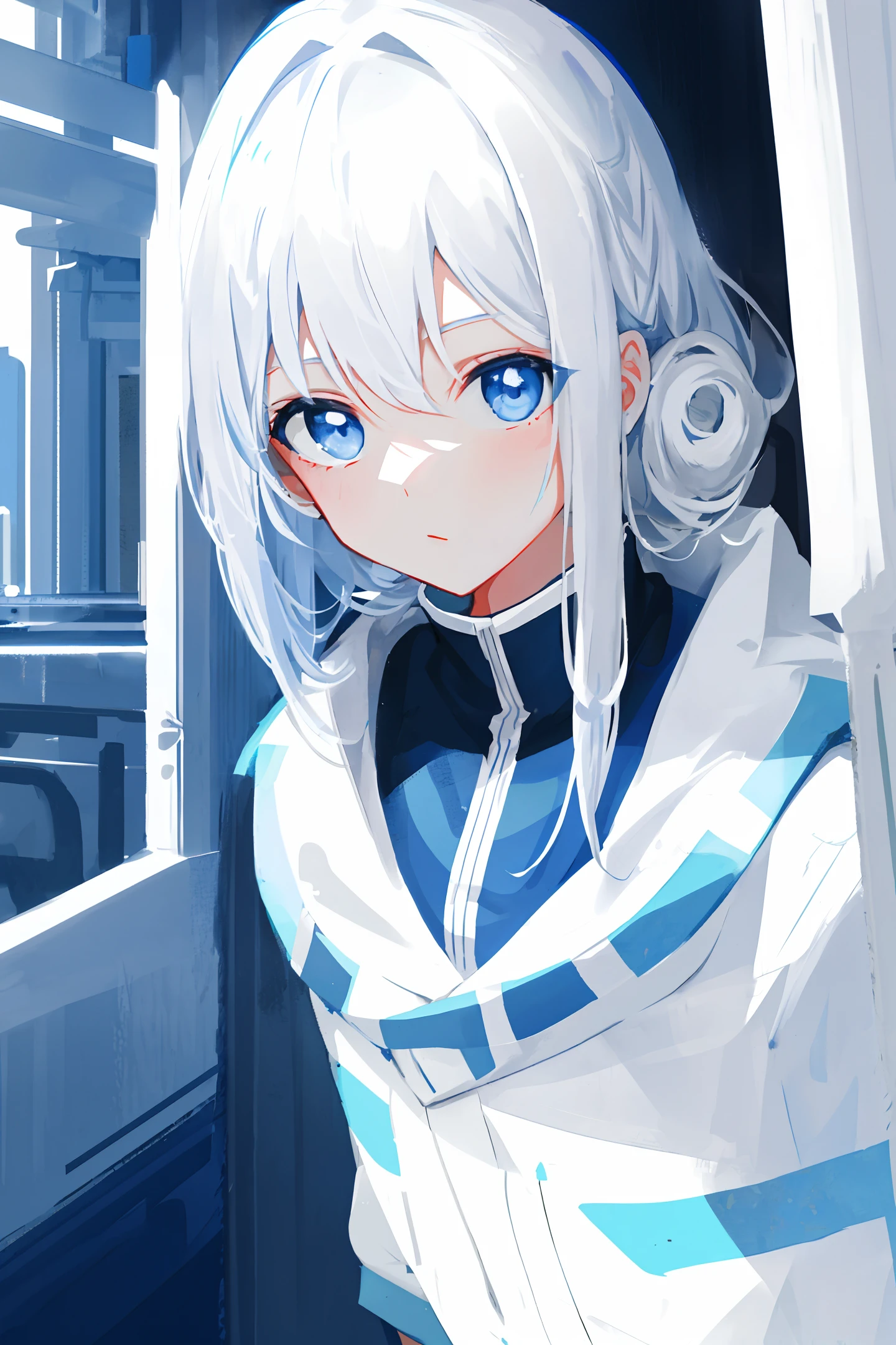 white hair, girl, avatar, blue eyes