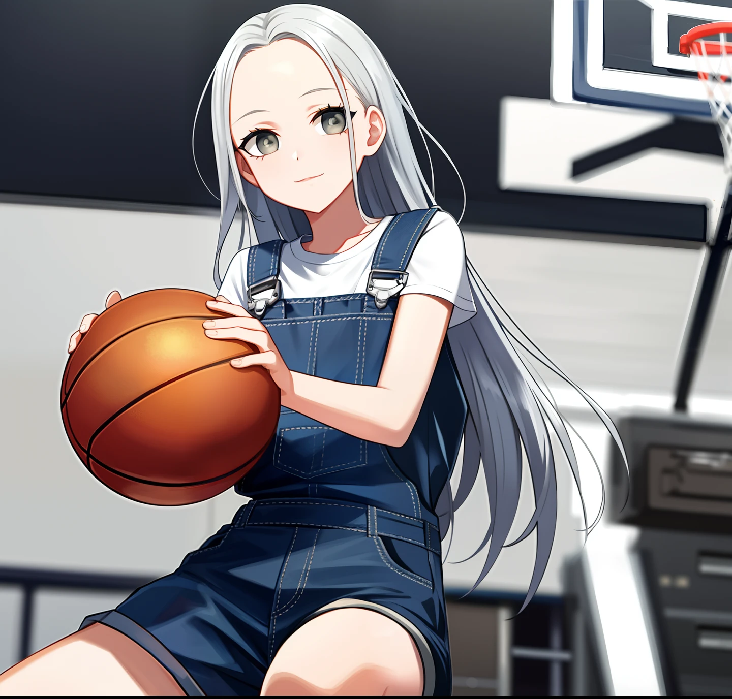 Silver split head, overalls, basketball