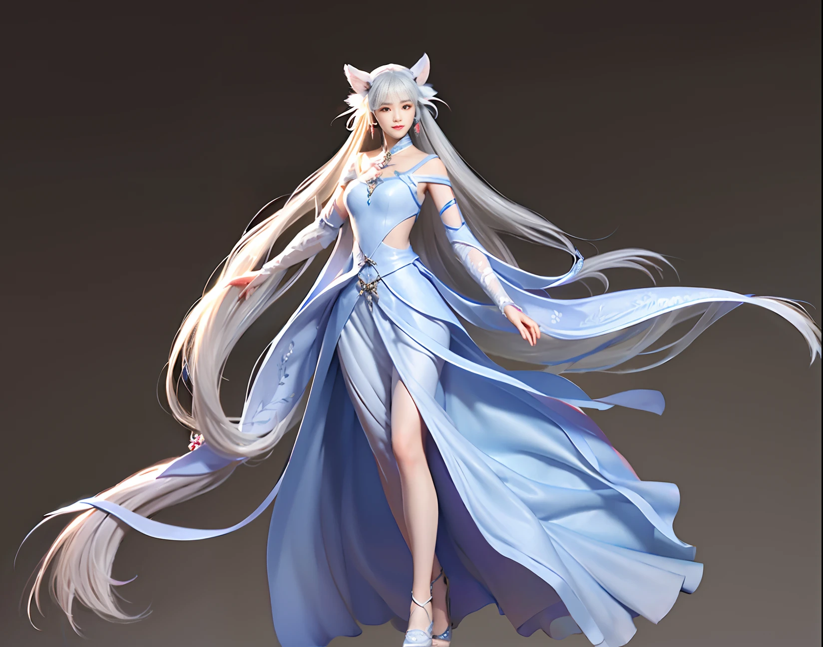 (Facial features clear, dreamy, full body, soft light, --ar 16:9 --v 5)