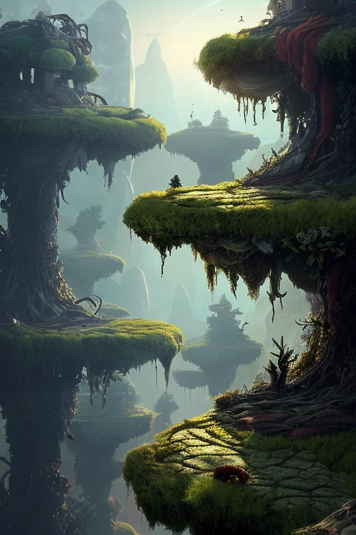 A moss microscape with a chinchilla