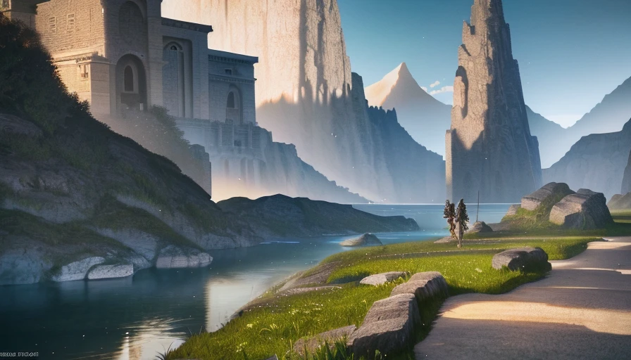 Masterpiece, best quality, high quality, extremely detailed CG unity 8k wallpaper, landscape, outdoor, sky, clouds, sky, no humans, mountain, landscape, water, tree, blue sky, waterfall, cliff, nature, lake, river , cloudy sky, bokeh, depth of field, HDR, bloom, chromatic aberration, photorealism, very detailed, trending on artstation, trending on CGsociety, intricate, high detail, moon, midjourney art