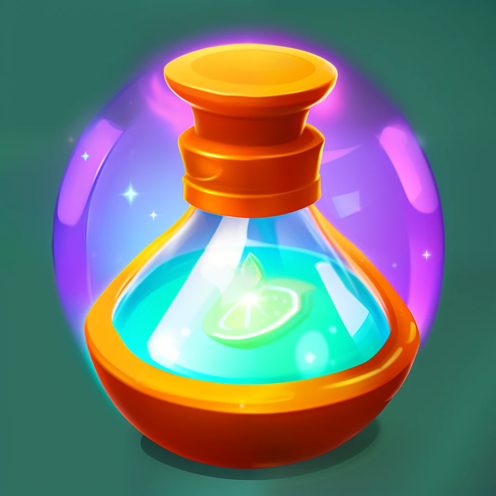 Fantassified icon, complex magic potion, 8k, centered