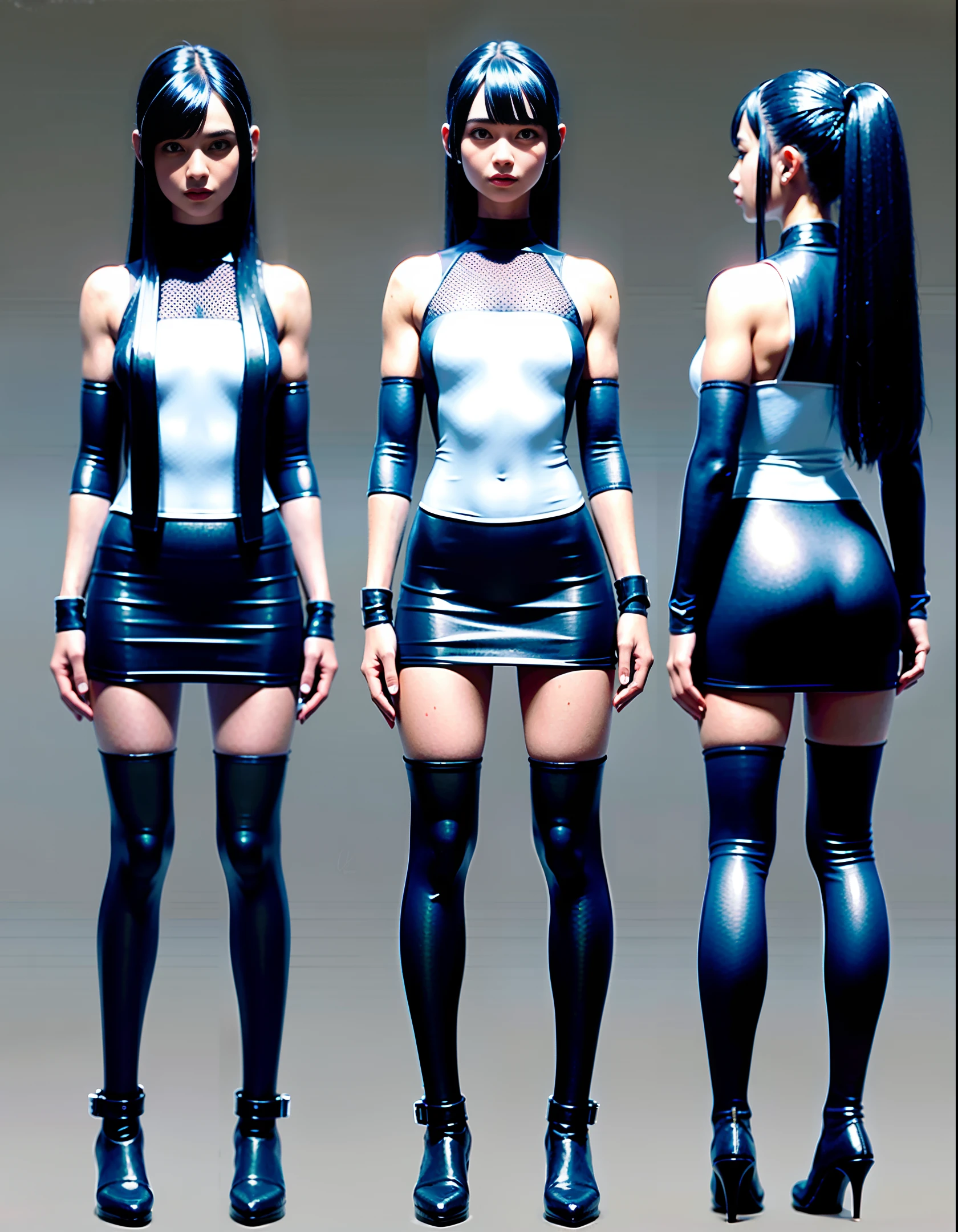 &quot;A super realistic, super detailed 8k RAW photo with the best quality and super high resolution realistic cyberpunk elements. This photo is of a single girl with long black hair, white dress, and long black hair. &quot;