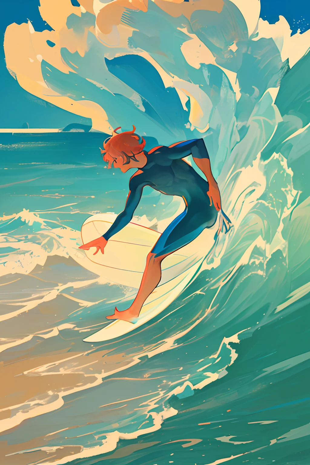 A surfer tumbles through the waves