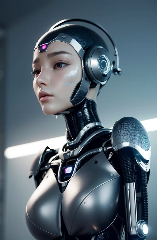 Intricate 3d rendering of highly detailed beautiful ceramic silhouette female robot face, robot, robot part, 150 mm, beautiful studio soft light, rim light, vibrant details, luxurious cyberpunk, lace, surreal, anatomy, facial muscles, cables wires, microchip, elegant, beautiful background, octane rendering, HR Giger style, 8k, best quality, masterpiece, illustration, very delicate and beautiful, very detailed, CG, unity, wallpaper , (fidelity, fidelity: 1.37), amazing, fine detail, masterpiece, best quality, official art, very detailed cg unity 8k wallpaper, absurd, unbelievably absurd, robot, silver helmet, full body, sitting write