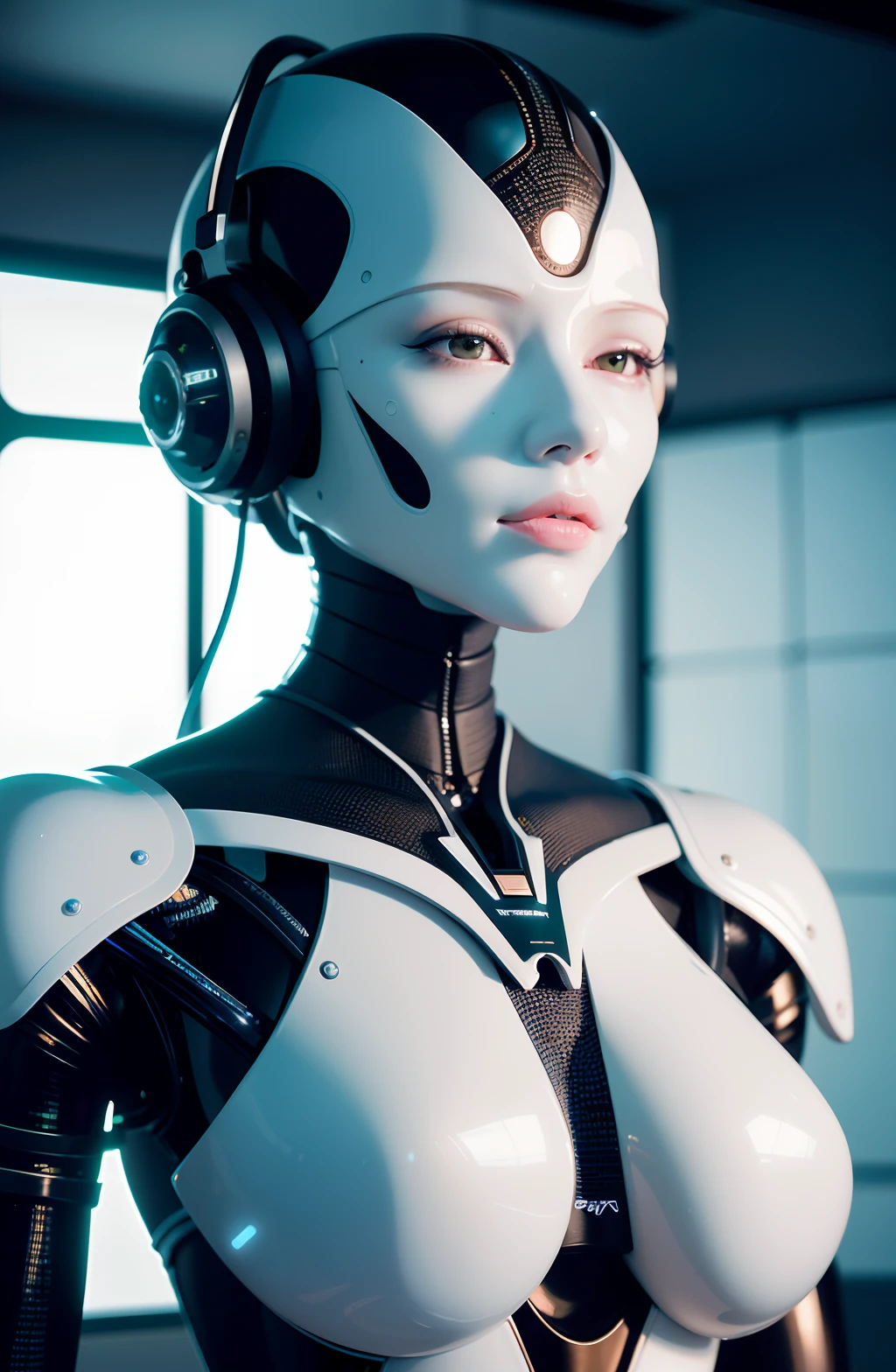 Intricate 3d rendering of highly detailed beautiful ceramic silhouette female robot face, robot, robot part, 150 mm, beautiful studio soft light, rim light, vibrant details, luxurious cyberpunk, lace, surreal, anatomy, facial muscles, cables wires, microchip, elegant, beautiful background, octane rendering, HR Giger style, 8k, best quality, masterpiece, illustration, very delicate and beautiful, very detailed, CG, unity, wallpaper , (fidelity, fidelity: 1.37), amazing, fine detail, masterpiece, best quality, official art, very detailed cg unity 8k wallpaper, absurd, unbelievably absurd, robot, silver helmet, full body, sitting 8K picture quality