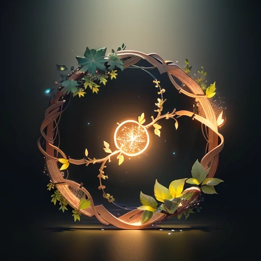A masterpiece, best quality, (extremely detailed CG unity 8k wallpaper), (best quality), (best illustration), (best shadow), the UI interface frame design adopts the natural elements of the jungle theme. The avatar frame is designed in a circle, surrounded by exquisite leaves and branches, as well as fireflies and glowing particle effects, (UI interface frame design), (natural elements), (jungle theme), (circle), (leaves), (Branch), (Firefly), (Glow), (Particle Effect). (multiple views of the same avatar frame), isometric 3D, octane rendering, ray tracing, ultra detailed