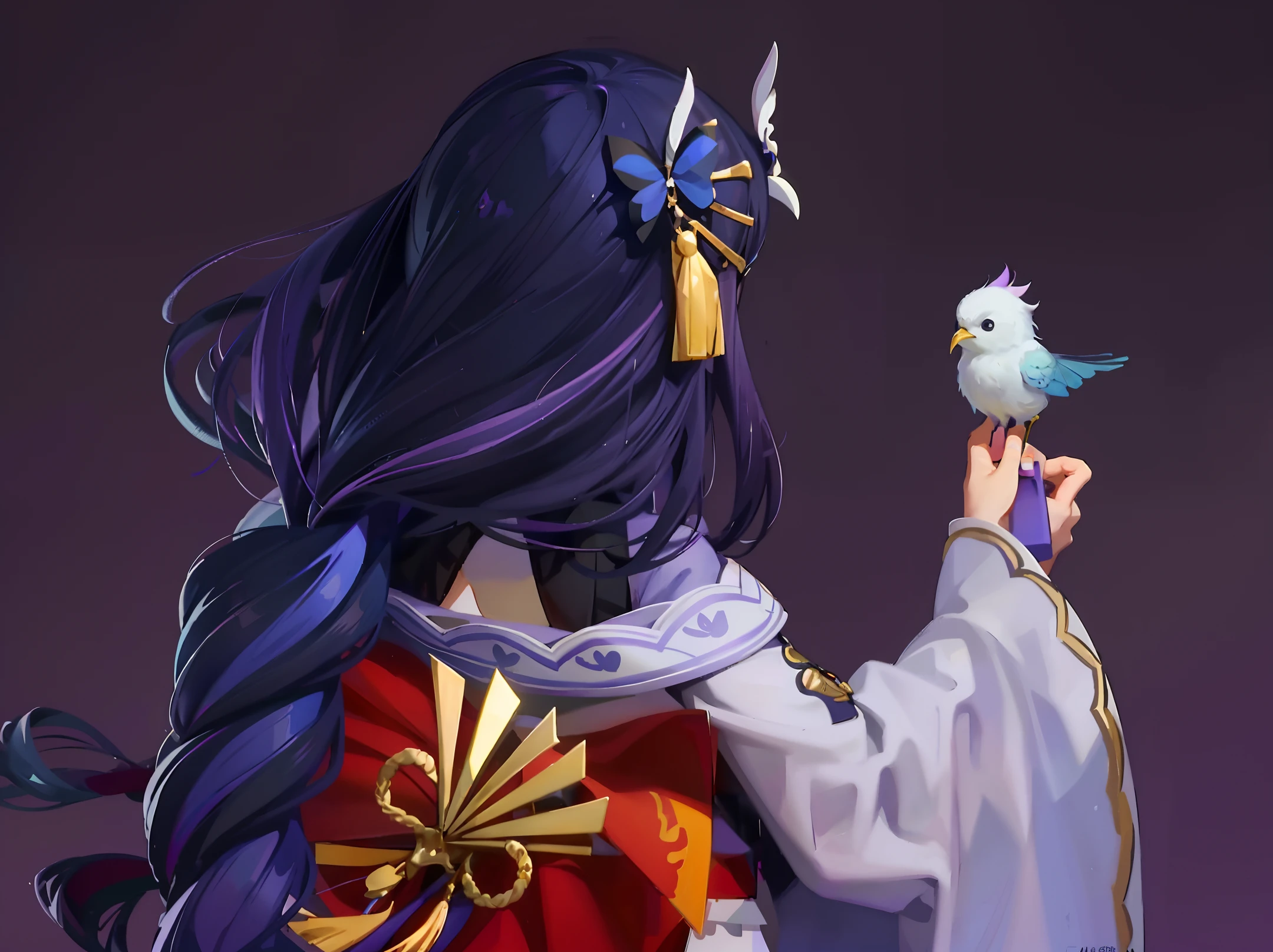 (Masterwork, Gongbi: 1.2), super detailed, illustration, girl, purple hair