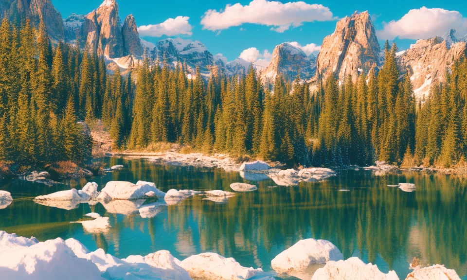 Analog style photo of beautiful dreamy serene fantasy landscape panorama, 4k, harmonic colors, dramatic lighting, sharp focus, for scene in photorealistic animal theme game