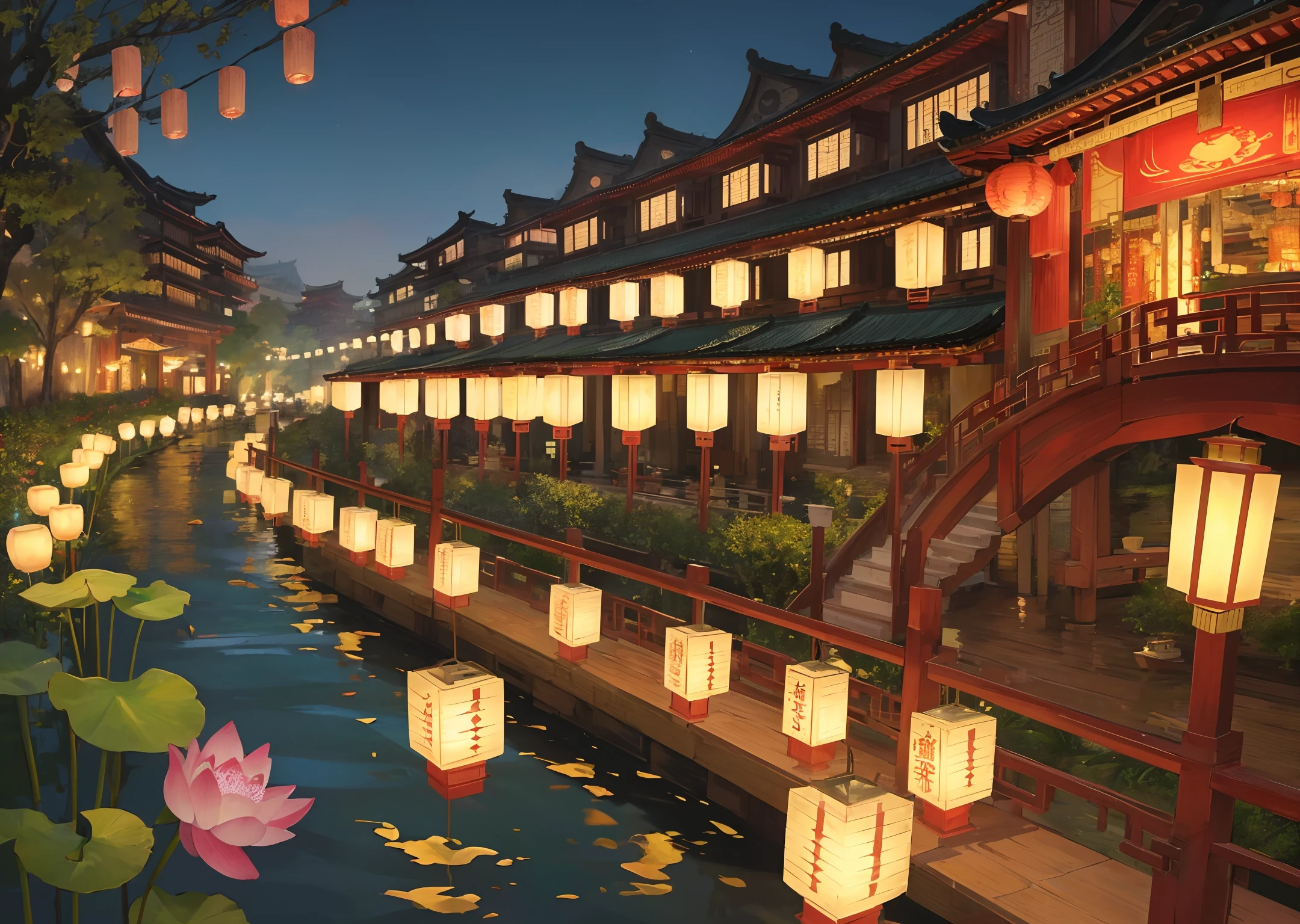 Experience the ultimate artistry with ultra-detailed and top-notch CG artwork, featuring the exquisite beauty of Chinese architecture and the festive ambience of the Lantern Festival, complete with river lanterns, lotus lanterns, and charming boats