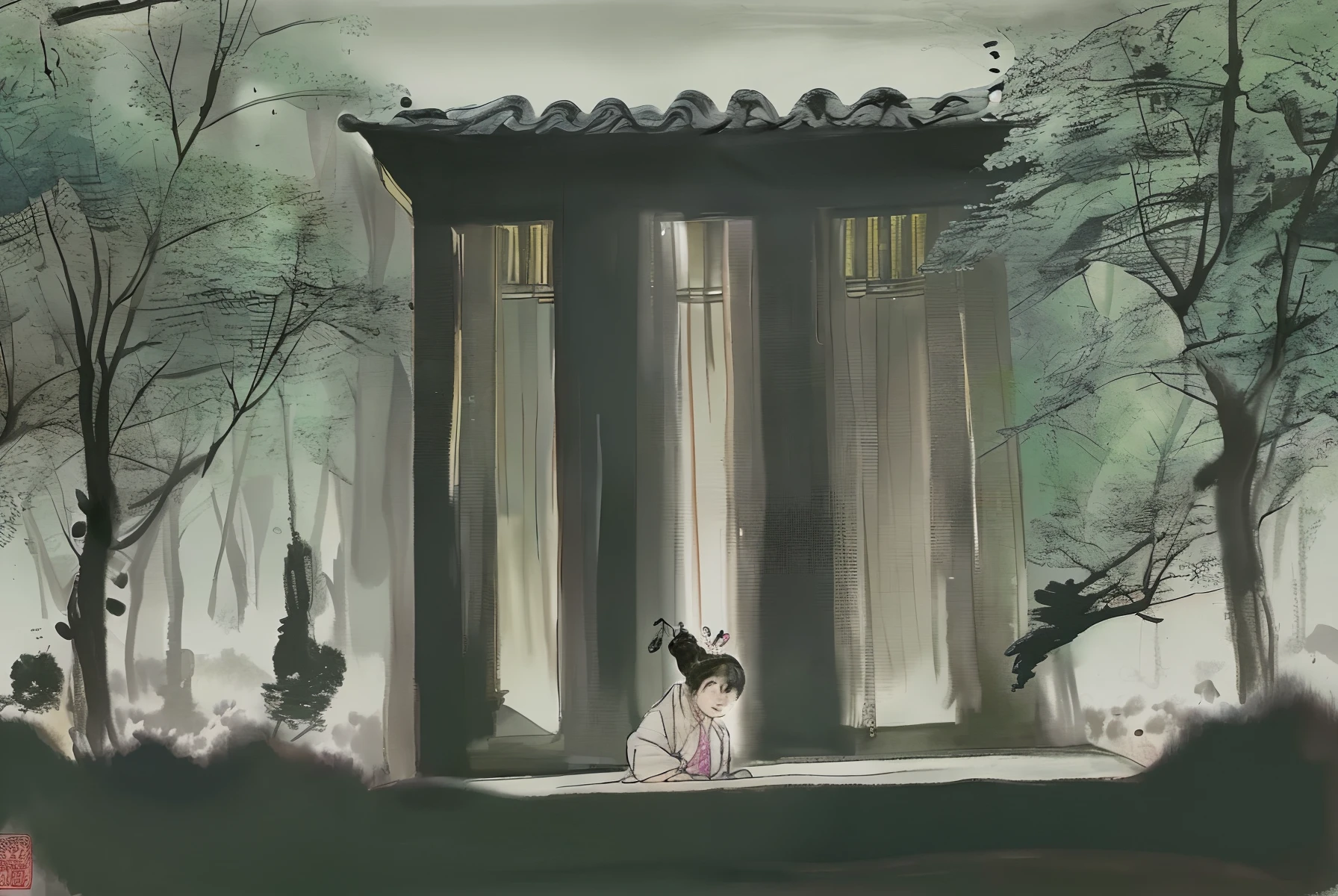 One day, I dreamed of going to the underworld, and saw King Yama Fanglu prisoner. A woman from a neighboring village came to the front of the hall, Wang Gairong cupped her hands, gave her a cup of tea, and ordered the underworld officials to send her to the good place as soon as possible. Zheng privately kowtowed at the underworld official and said: "What merits does this old farm woman have?" All kinds of grievances were created because of this, and even caused a stigma for thousands of years, spreading poison all over the world, all because of this one thought. This village woman can control her selfishness, and the Confucian who reads and lectures is ashamed of her. Why is it that the king gave you a gift!" Zheng Su was scheming, but he was wary when he heard it. Zheng also said that before this woman arrived, an official in public uniform came in proudly, claiming that he had only drank a glass of water, and now he is worthy of ghosts and gods. Wang Yan said: "Establishing an official to govern the people, down to the gate officer of the post office, there are advantages and disadvantages. But if you don't need money, you are a good official. If you plant puppets in the hall, and don't drink water, isn't it better than a public?" The official argued again: "Although a certain has no merit, he is not guilty." The king said: "The public seeks self-sufficiency everywhere in his life. In a certain prison and a certain prison, he avoids suspicion and does not speak out. It is not a crime to the people? Something or something, fear of trouble Is it a burden to the country if you don't lift it up? What is the three-year performance appraisal? If you don't make any achievements, you will be guilty." Wang Xugu said with a smile: "The strange man is full of anger. In all fairness, if you are a good official of the third or fourth rank, you will not lose your crown in the next life." Hurry up and send the king of the wheel. Looking at these two things, one knows that people's hearts are slightly ambiguous, and ghosts and gods can get a peek. traditional Chinese painting
