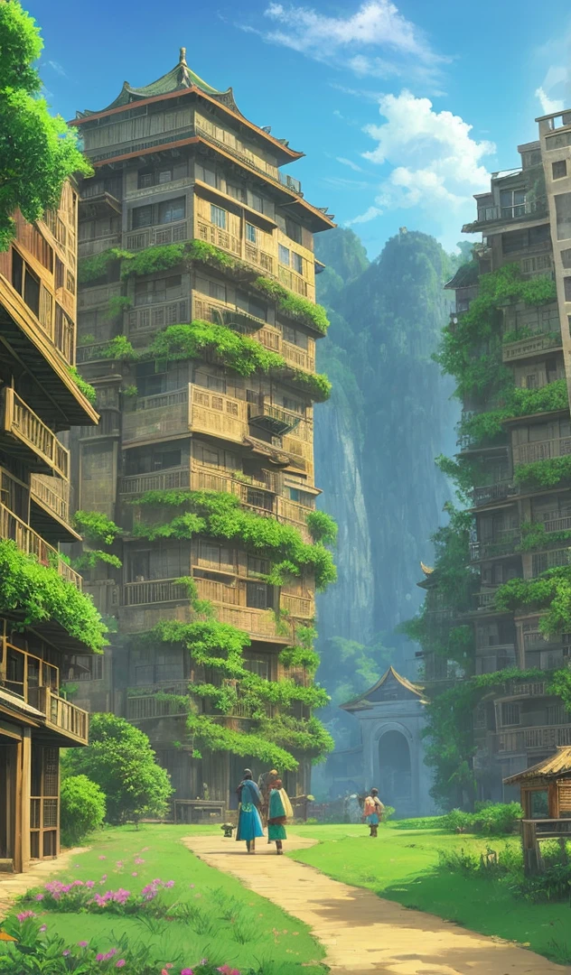Rural areas, tile-roofed houses, dilapidated, weeds, courtyard, no one, bamboo