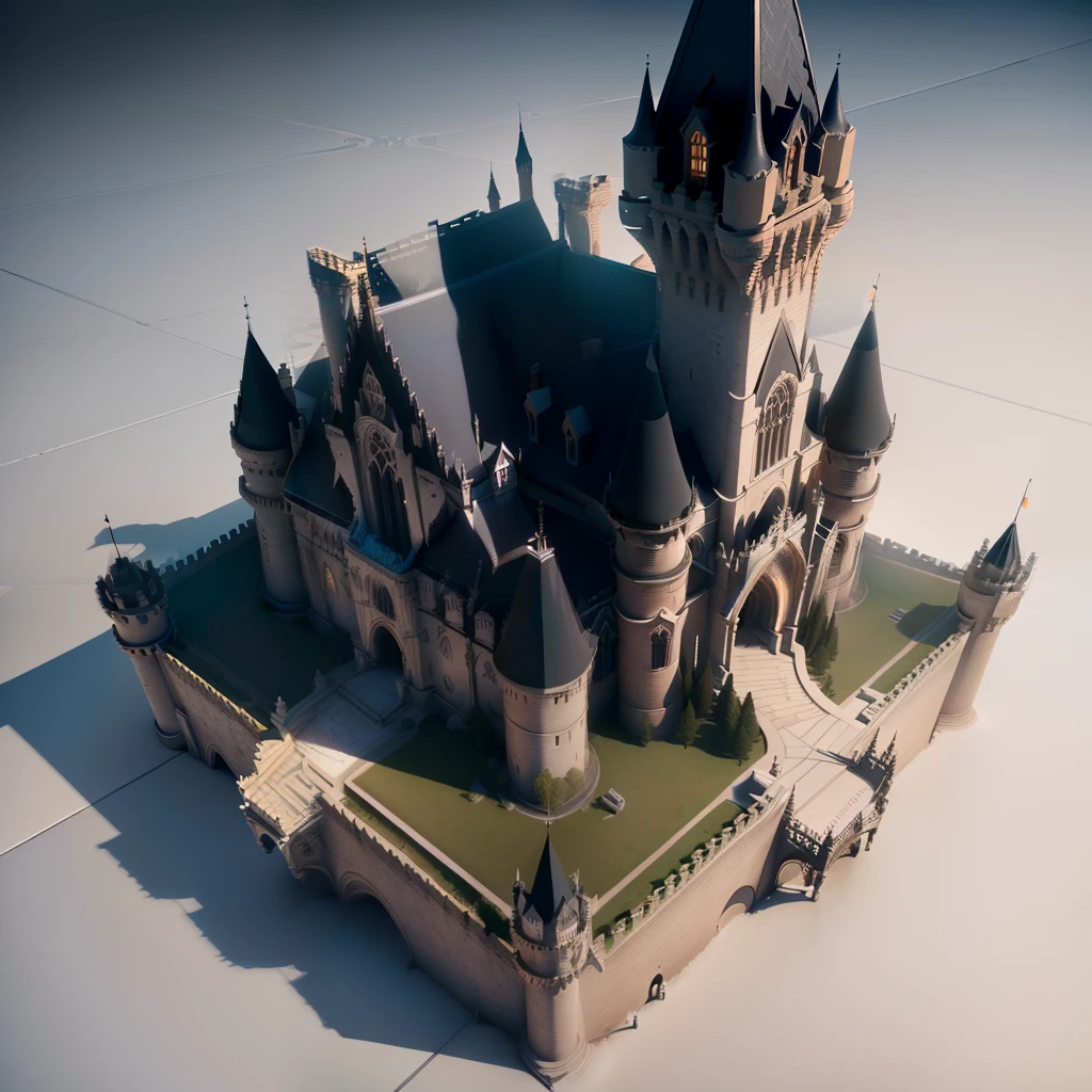 Masterpiece, best quality, (extremely detailed CG unity 8k wallpaper), (best quality), (best illustration), (best shadows), castle. Gothic, Noir, Diablo, Isometric 3D, Octane Rendering, Ray Tracing, Ultra Detailed