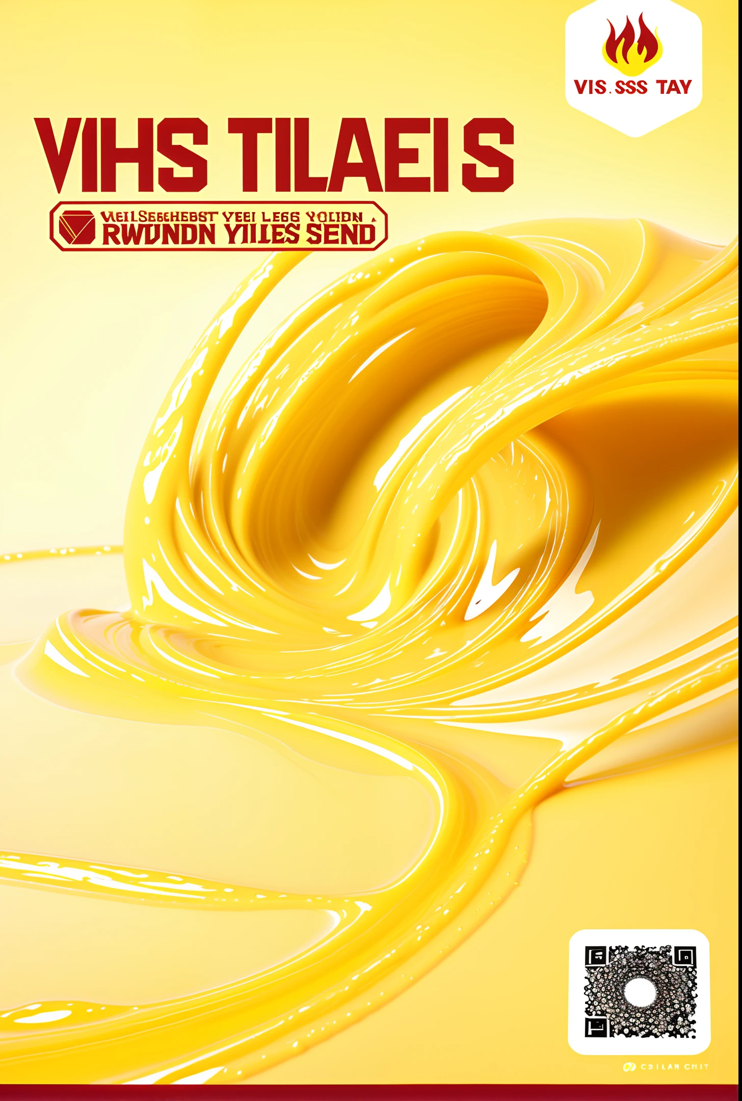 viscous yellow liquid that bends and spreads