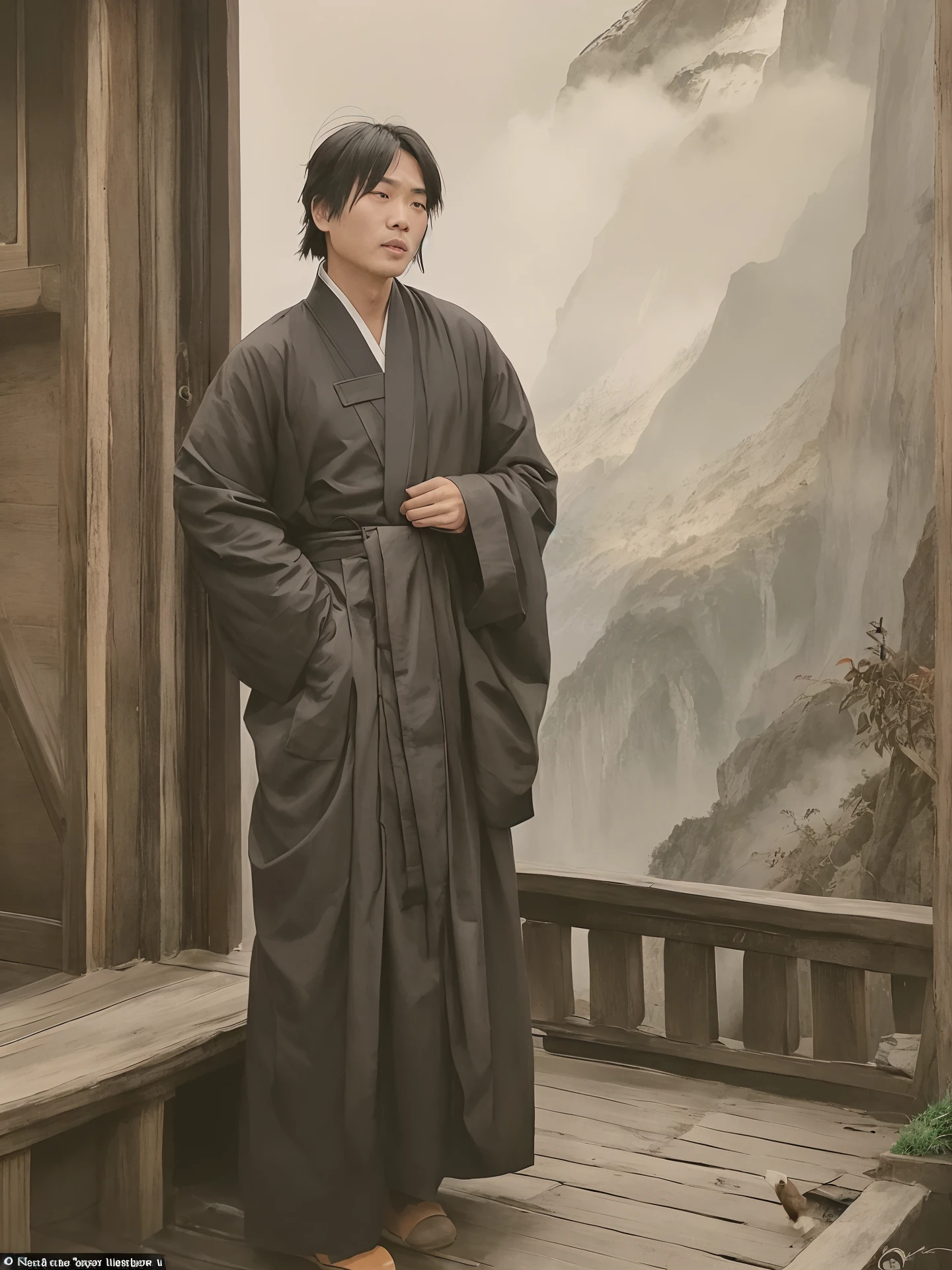 There is a monk who travels to Jiaohe, the sub-prince of the Ministry of Officials, who is good at illusions, and there are many surprises. Yun and Taoist Lu are the same teacher. Try to knead the mud into a hog, curse it, and it will gradually wriggle; curse it again, and it will suddenly make a sound; curse it again, and it will jump up. The taste is not very good because the butcher is paid to serve the guests. After eating, the guests all vomited and vomited mud. There was a man who stayed in the same room because of the rain, and he knocked on the monk secretly and said: ""Taiping Guangji" records that a warlock gives a piece of tile to a person, draws a wall and stands open, and can sneak into the boudoir. Can the teacher's skills match this?" Said: "This is not true. Difficult." Picking up tiles cursed for a long time, saying: "Hold this and you can go. But don't speak, words will defeat the technique." The scholar tried it, and the wall was opened. Go to one place, see what you admire, and then take off your makeup and go to bed. Obey the monk's precepts, dare not speak, cover the door, climb on the couch to have The women are also happy, tired and sleeping soundly. If you open your eyes suddenly, you will sleep on your wife's couch. Fang questioned each other, and the monk came to the door to count and said: "Daoist Lu has been punished by thunder for a single thought. You are more tired of me! Little tricks and dramas, fortunately, do not hurt Shengde, and I will never have such a thought in the future." After that, Taixi said: "This thought has been recorded by Si Ming. Although there is no serious condemnation, I am afraid that it will be harmful to the ears of the Lu family." Shiguo kicked, and it was too late for a lesson, but he finally felt cold. traditional Chinese painting