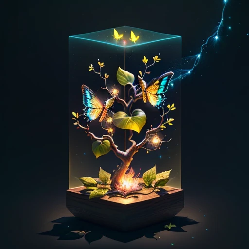 Masterpiece, best quality, (blank background), (blank in the middle), (very detailed CG unity 8k wallpaper), (best quality), (best illustration), (best shadow), UI interface border design with forest Theme with natural elements. The avatar frame is designed in a circle, surrounded by delicate leaves and branches, with fireflies and glowing particle effects, (UI interface frame design), (natural elements), (jungle theme), (square), (leaves), ( Branches), (fireflies), butterflies, (delicate leaves), (glow), (particle effects). , Isometric 3D, Octane Rendering, Ray Traced, Super Detailed