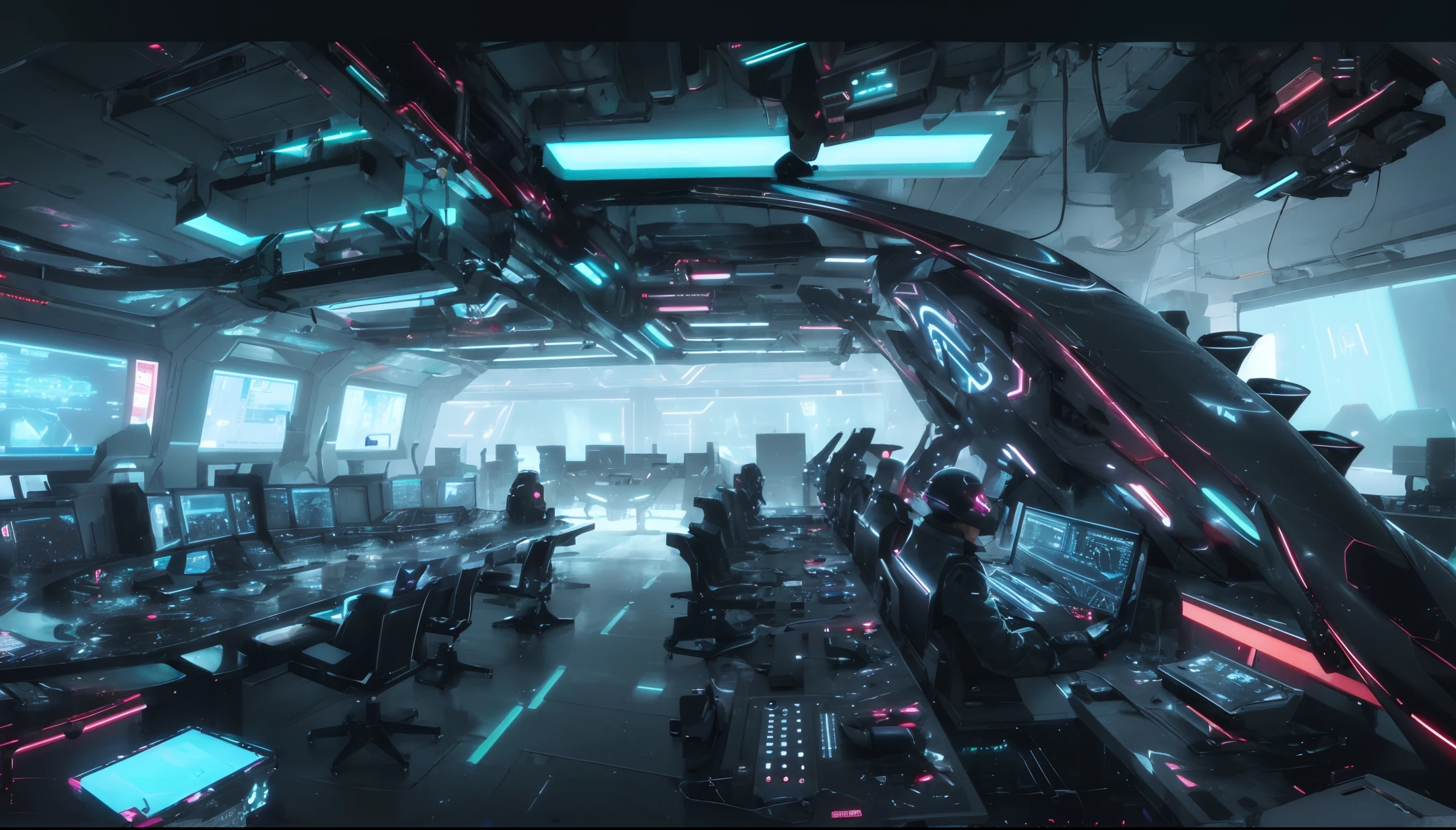Futuristic technology style, ((A mysterious black vortex)), mechanical, main control room, drone, computer, (virtual projection), realistic lighting, (abyss) masterpiece, high quality, beautiful graphics, high detail,