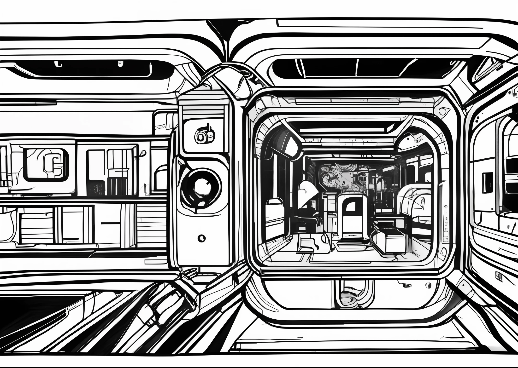 Automotive Electronics, Line Art, Function Introduction, Long Drawings