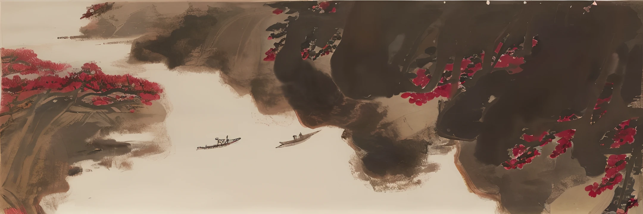 The autumn tide on the river beats the shore, and the lone boat moors at night near the third watch. There are twelve willows in Zhulou, where the flute is played to accompany the moonlight. traditional Chinese painting