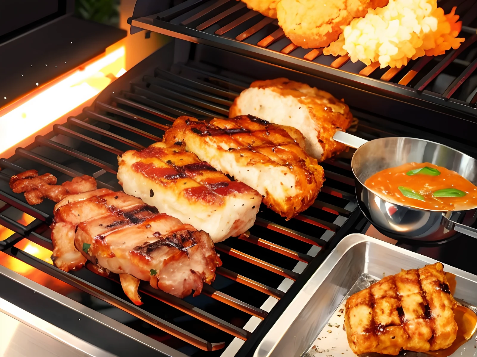 (Best Quality: 1.4), Anime, Fried Grill