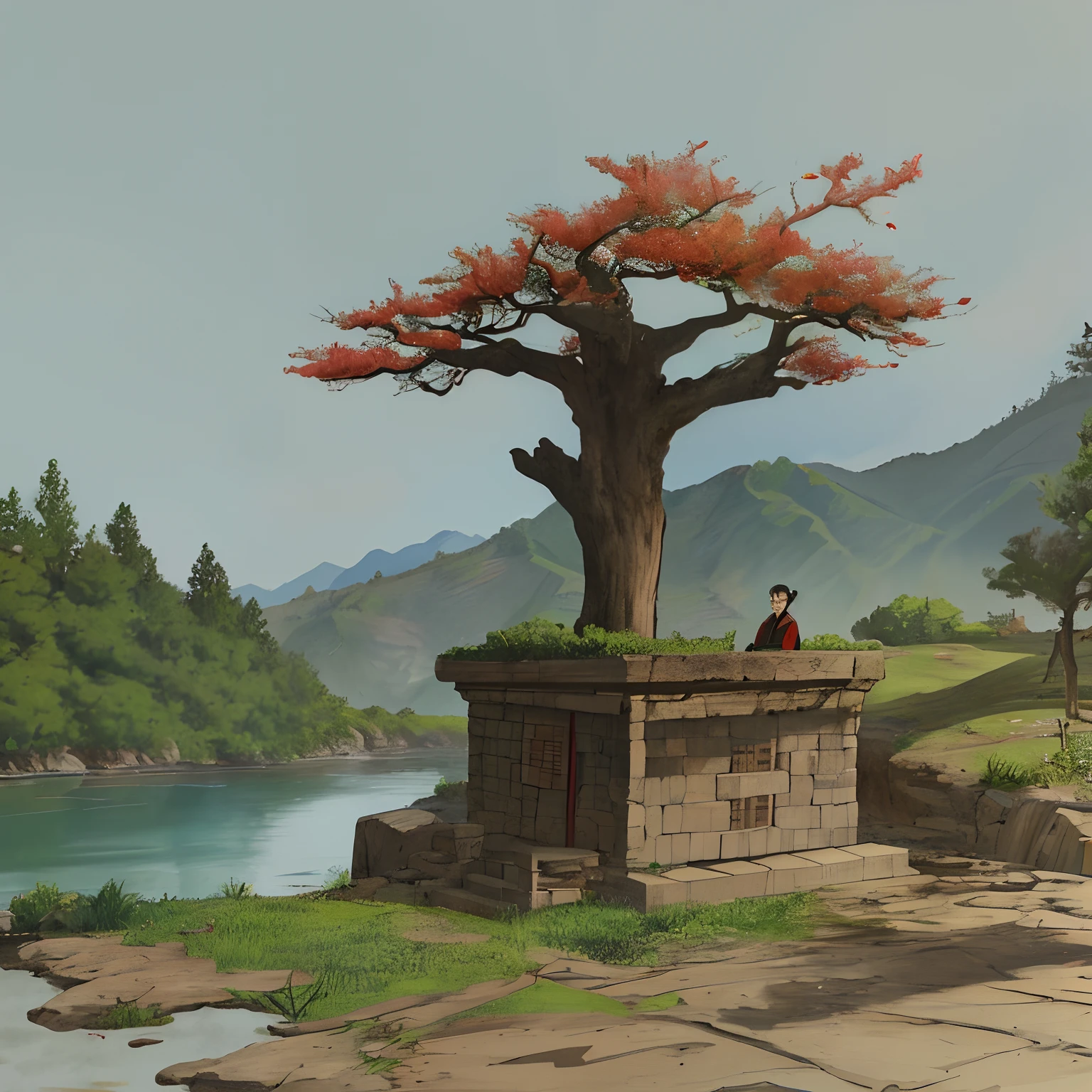In the old days, foxes lived there, and sometimes they played and played and intoxicated people. There are Chen Shuang and alcoholics. Hearing this, he said angrily, &quot;How dare you, monsters!&quot; He went to the tomb, and counted and counted. At that time, Yunzhe was all over the field, and they all saw his father sitting on the side of the tomb angrily, jumping up and down and yelling. Jingqian said: &quot;Why are you so drunk, it&#39;s your father!&quot; He stared at him, and his father also kowtowed in fear. The father&#39;s path tends to return. Shuang followed and begged, and chased outside the village. Fang Fudi Chen said, suddenly surrounded by his wife and wives, he laughed and said, &quot;Why did Chen Shuang kneel down and worship his wife?&quot; Both looked up, and because of his wife, they stood stunned and stupid. His wife also went home. Shuang Wang came home, but the father and wife did not come out. It is well known that all foxes play tricks, and those who are ashamed to stay out of the house for several days. traditional Chinese painting