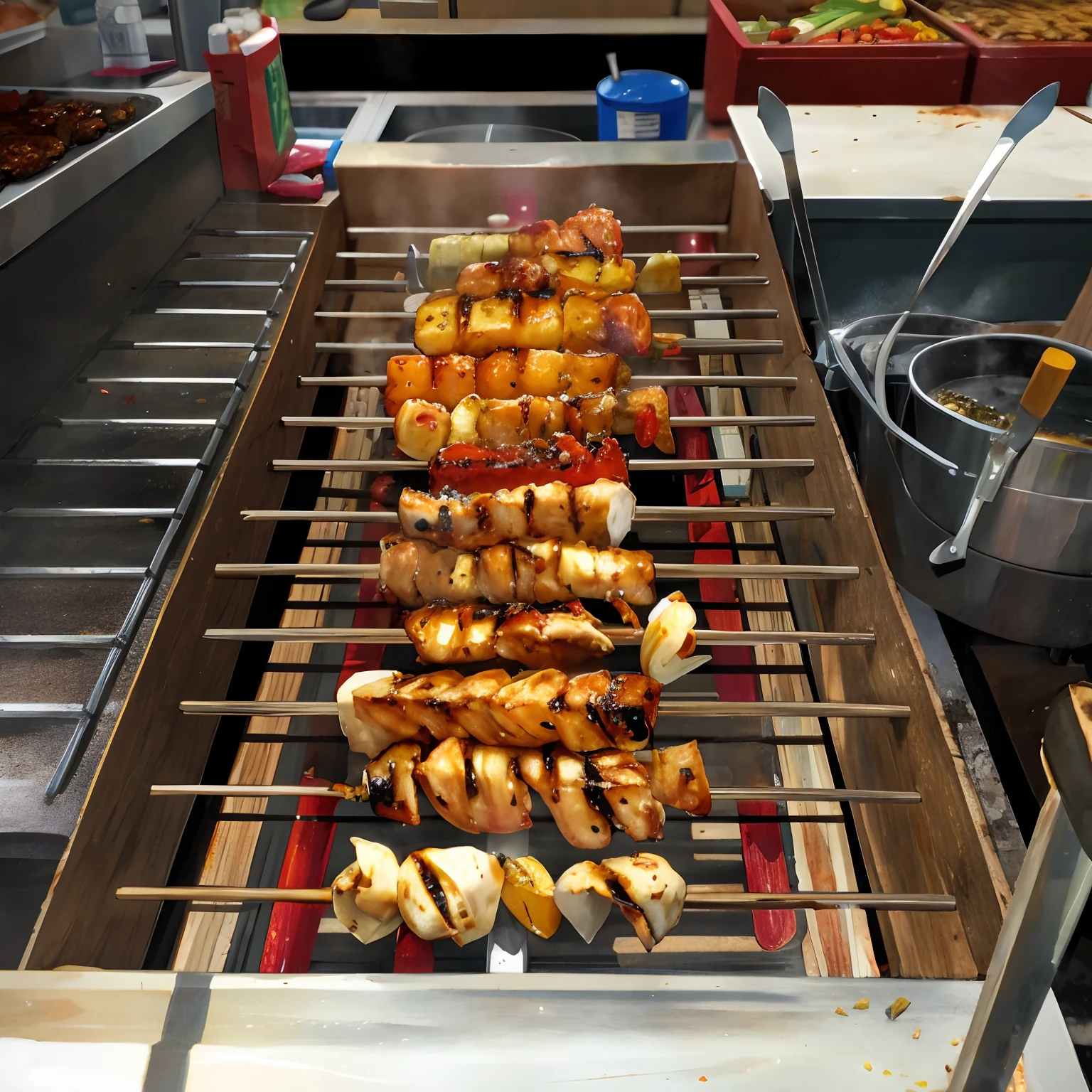 (Best Quality: 1.4), Animation, Grilled, Onion, Kebab, Paprika,