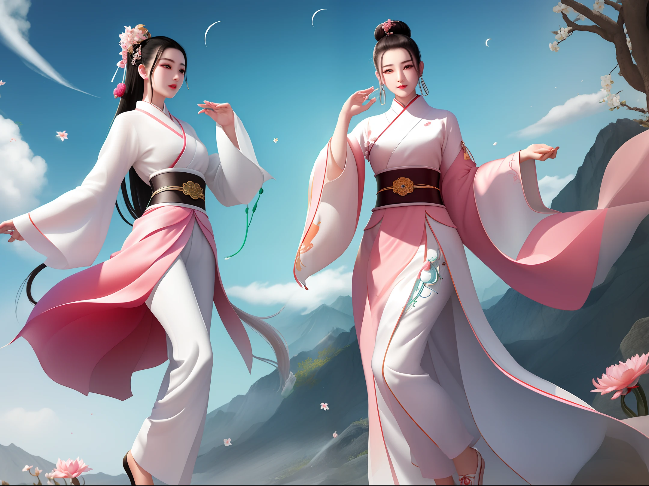 But I saw his black temples, the emerald crescent moon eyebrows, the fragrant cherry mouth, the straight and long Qiongyao nose, the thick pink and red cheeks, and the delicate silver basin face, gently curling up. Flower body, jade slender onion branches, twisted willow waist, soft and thick pink white belly, narrow star-pointed feet, fleshy breasts, white legs, and a tight, white Fresh and dark, I don&#39;t know what it is. But see: wearing black oily hair in a bun on the head, with fragrant clouds coming out all the way, and small hairpins all around. Wear a parallel head flower obliquely, and push back with a grass comb. Difficult to describe, willow-leaf eyebrows set off by two peach blossoms. The Linglong pendant is the most praiseworthy, and the exposed crisp jade chest is priceless. Maoqing cloth big-sleeved shirt, and short Xiang skirt lined with rolled silk yarn. The cuffs of the flowered sweat towel are stabbed. The sachet hangs low beside it. The tube top is heavily buttoned and fragrant under the throat. Looking down, the little feet of the golden lotus are pointed and pointed, and the cloud head is cleverly chasing mountain crows. The shoes are white silk with high soles, and Bu Xiangchen sets off the tread. The red gauze knee trousers buckle the oriole flowers, and the wind blows the skirt and hakama where you sit. The mouth is often sprayed with different musk deer, and the cherry mouth is smiling with flowers. When people see it, their souls fly away, and they show off and kill their pretty friends.