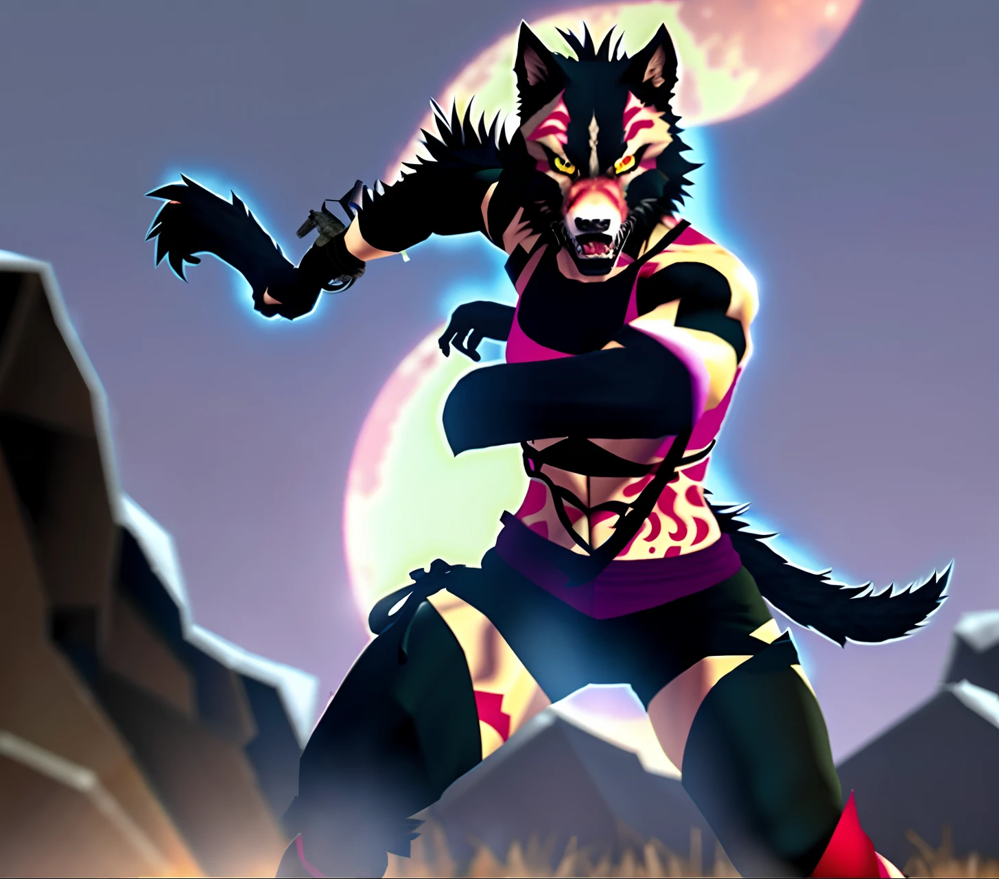 Female werewolf ninja