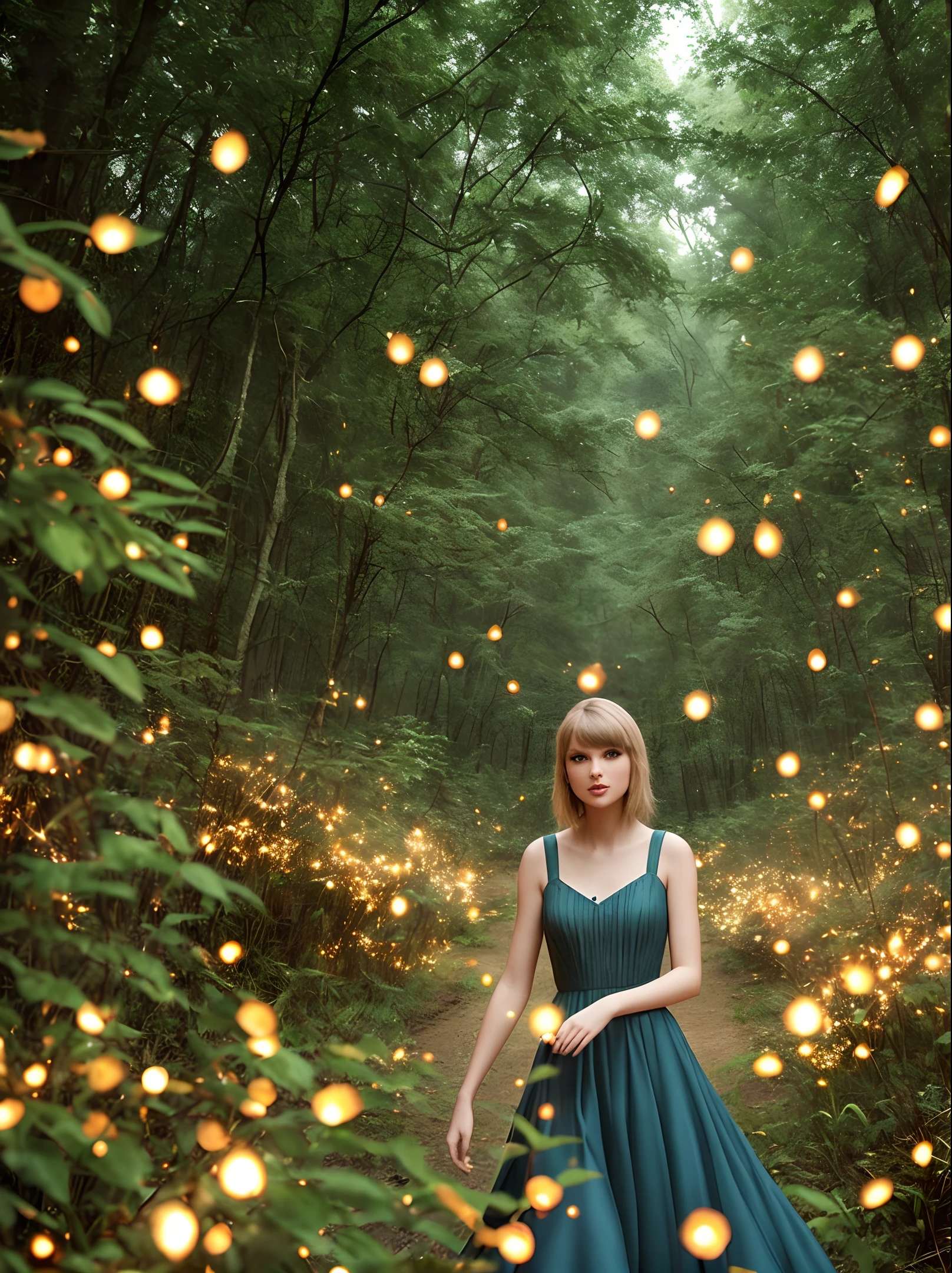 in a forest with fireflies taylor swift wrote her new album folklore