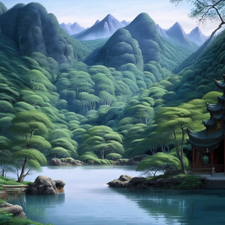 Chinese landscape painting background