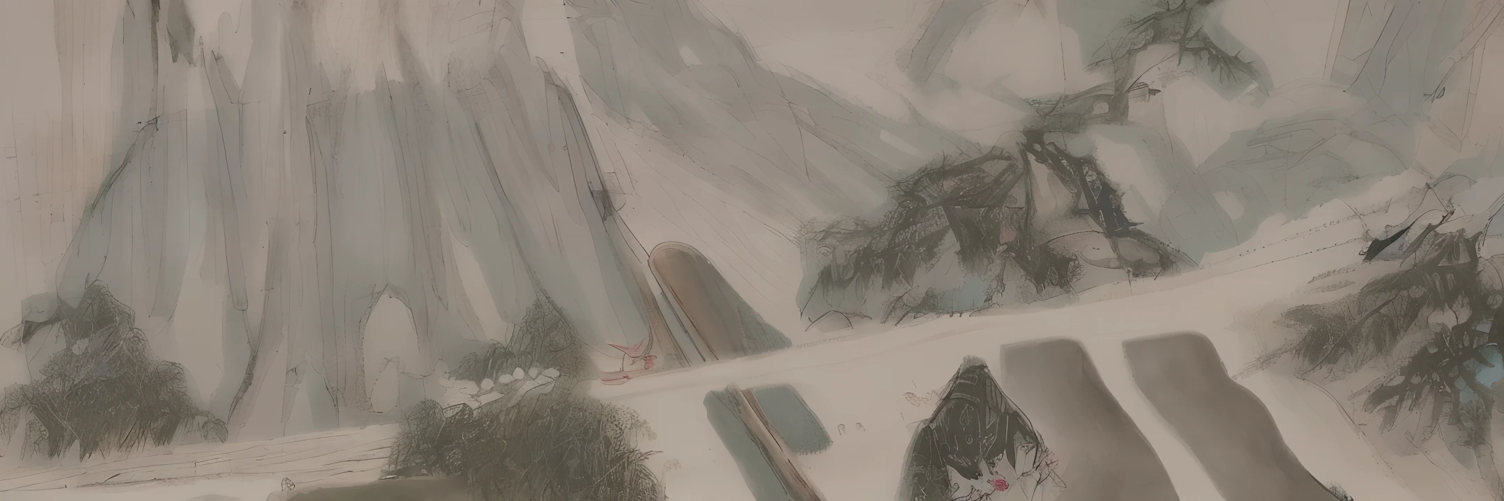 There is a bearer named Tian in Cangzhou, whose mother is dying of illness. Wenjing and the first doctor of the town have strange medicines, and they are more than a hundred miles apart. Rushing away madly, the dusk has dashed back, only the breath. However, the Xiwei River soared, and the boat dared not cross. Nai looked up to the sky and burst into tears. Although everyone mourns, there is nothing to do. Suddenly a boatman let go of the rope and shouted: &quot;If there is any reason, this person will not drown. Come, I will ferry you.&quot; He drummed his oars and rushed across the white waves. In a flick of a finger, we have reached the east bank. The viewers put their palms together and chant the Buddha&#39;s name. traditional Chinese painting