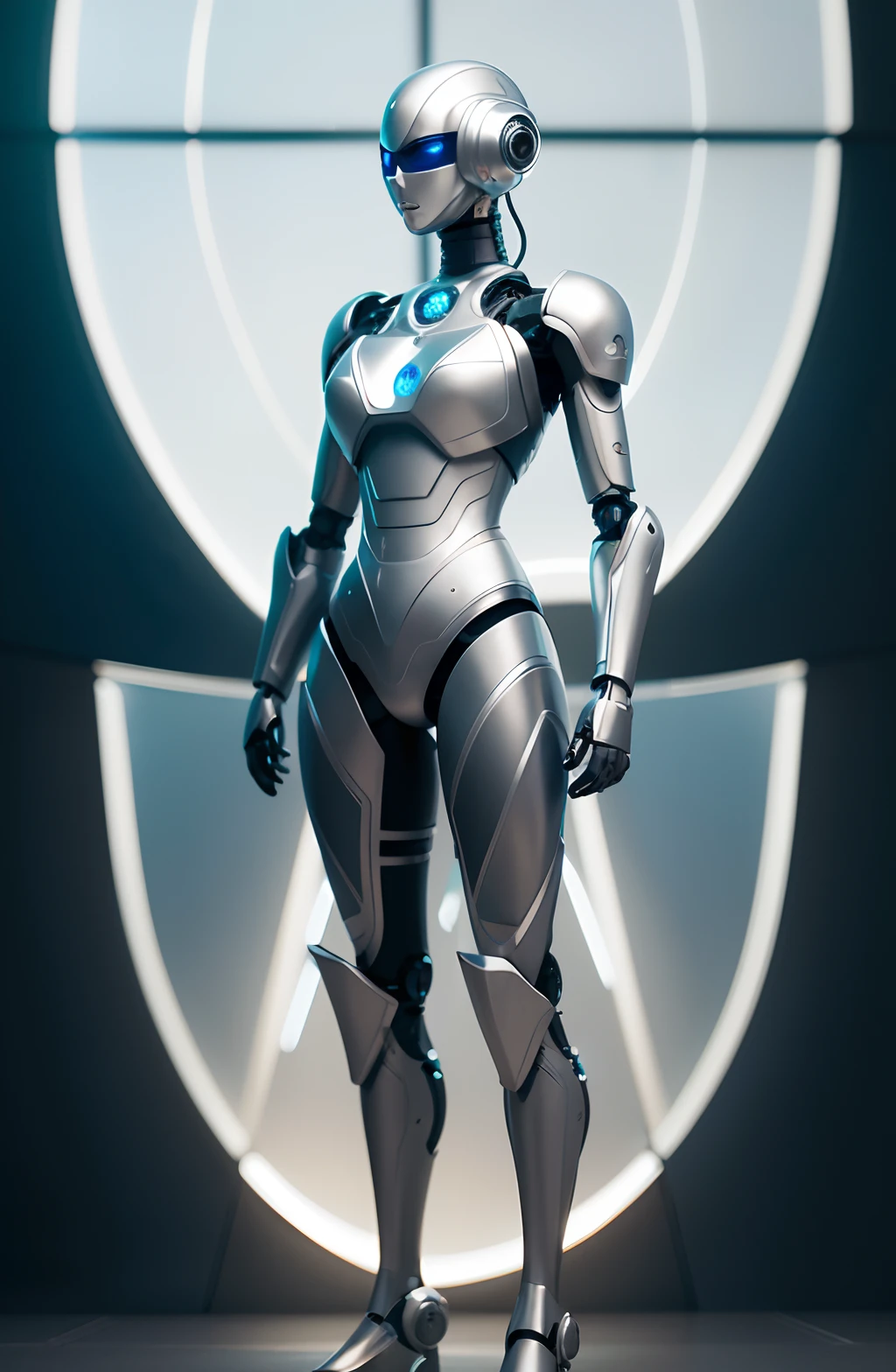 Intricate 3d rendering of highly detailed beautiful ceramic silhouette female robot face, robot, robot part, 150 mm, beautiful studio soft light, rim light, vibrant details, luxurious cyberpunk, lace, surreal, anatomy, facial muscles, cables wires, microchip, elegant, beautiful background, octane rendering, HR Giger style, 8k, best quality, masterpiece, illustration, very delicate and beautiful, very detailed, CG, unity, wallpaper , (fidelity, fidelity: 1.37), amazing, fine detail, masterpiece, best quality, official art, very detailed cg unity 8k wallpaper, absurd, unbelievably absurd, robot, silver helmet, full body, standing write