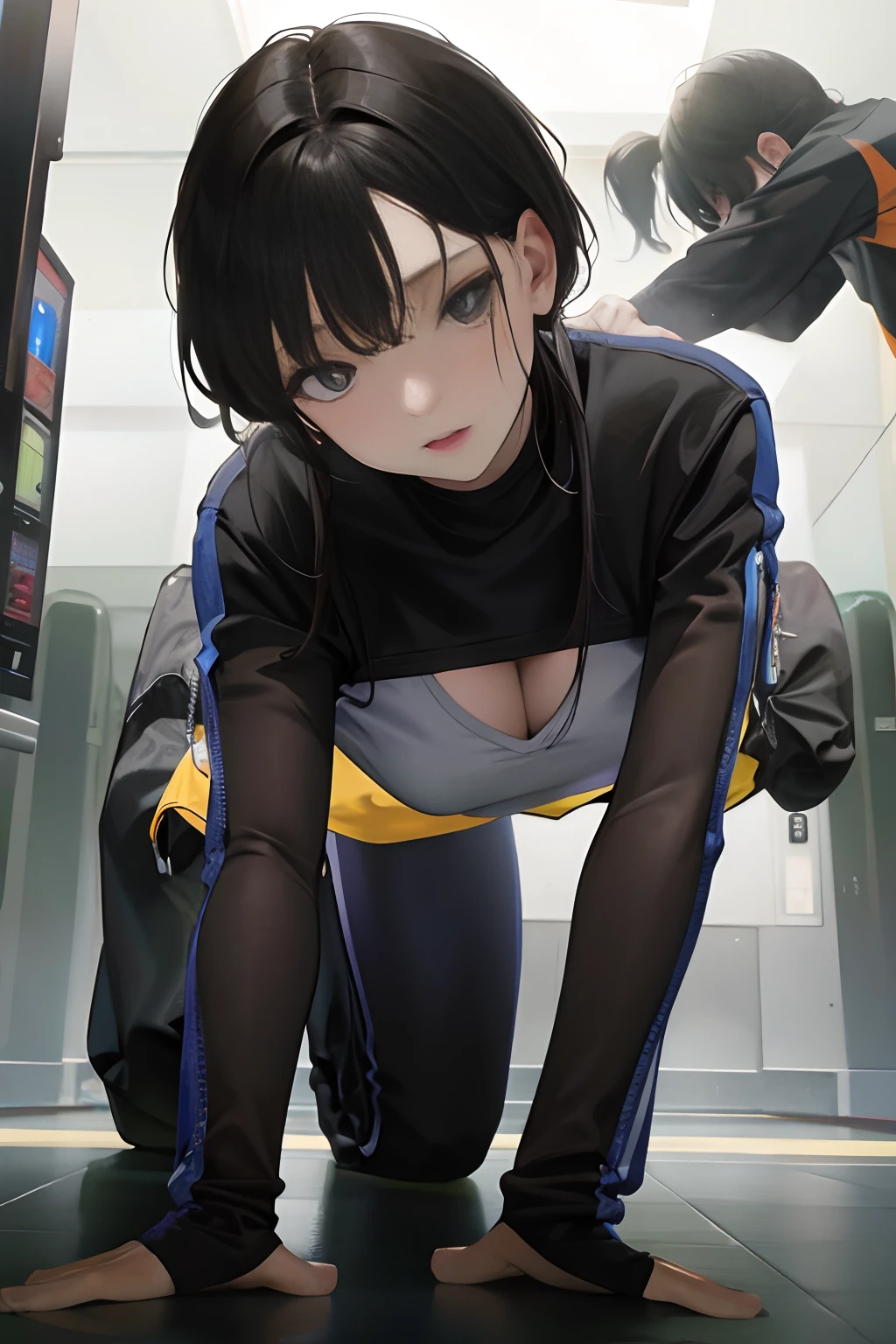 on all fours