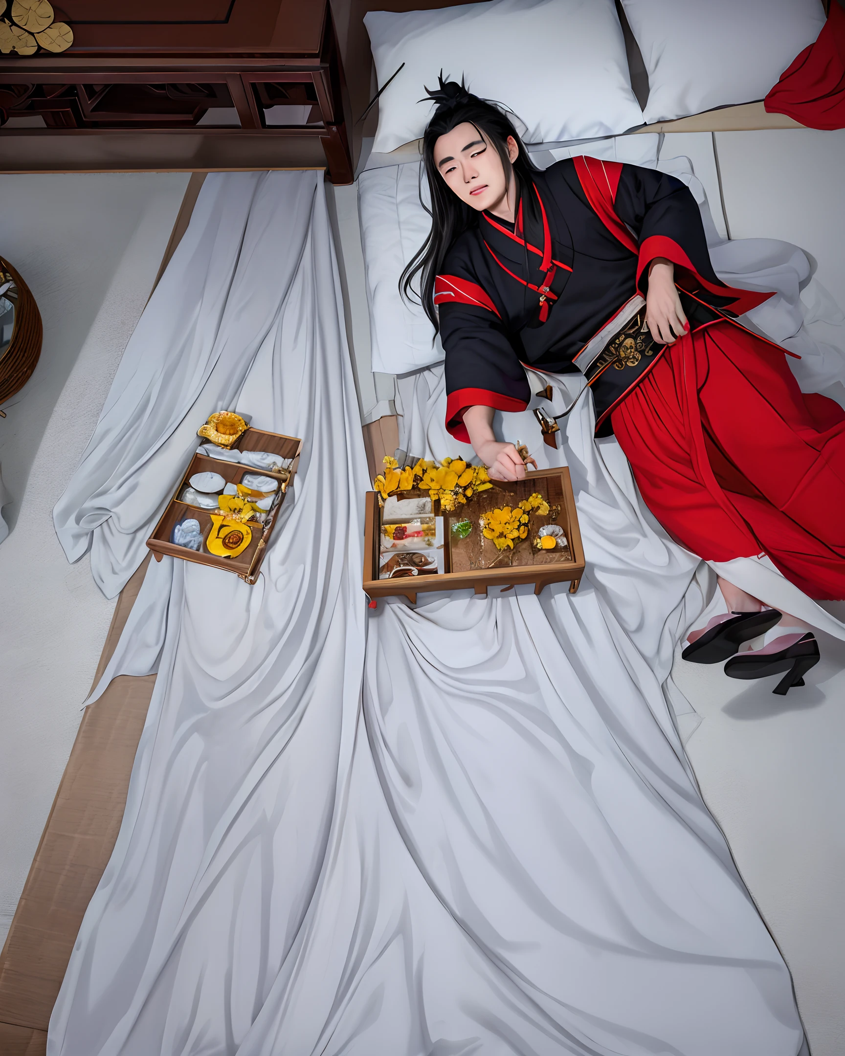 Those who have Sun Tianqiu live on wealth. Accumulate thousands of gold with bare hands, even though my wife is cold and hungry, I treat her like a stranger. I also suffer from cold and hunger, and don't spend a penny lightly. At the onset of illness, Chen Suoji lay in front of the pillow, rubbed his hands one by one, and said, "Is it not me?" He sobbed and died. Before Sun died, he was stunned by foxes, and every time he took his belongings away, he was so embarrassed that he almost died, but he got them back. The case varies. There is also Liu, who also lives on wealth, and is also embarrassed by foxes. On the New Year's Eve of the first year, all the poor relatives and friends of Liu will give money. It's not like what he usually does. I heard that in the private box in front of Liu's bed, I stole more than 200 gold for the fox, and got dozens of papers of thanks. Gai Sun's wealth is earned through hard work, the fox blames him for being stingy, and it's just a special show. Much of Liu's money comes from ingenious exploitation, so the fox scattered it. traditional Chinese painting