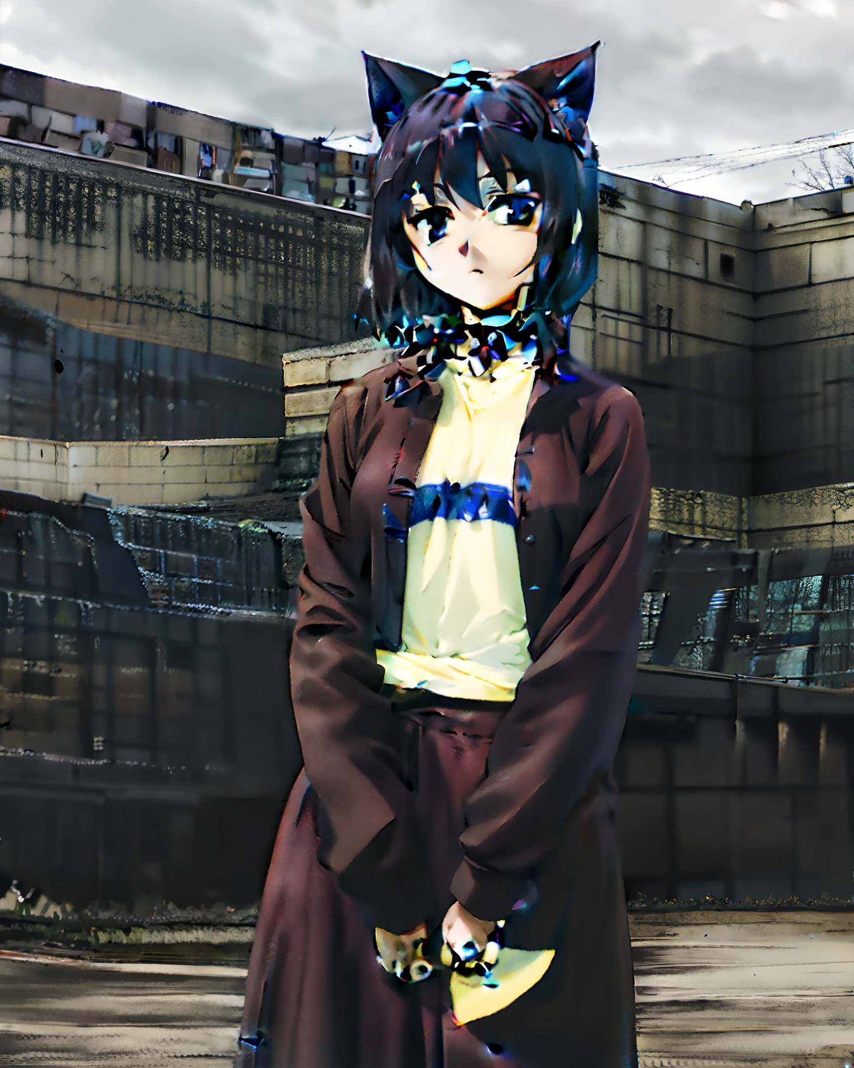 medium hair, cat ears shiroko \(blue archive\)
 ebenya, russian city