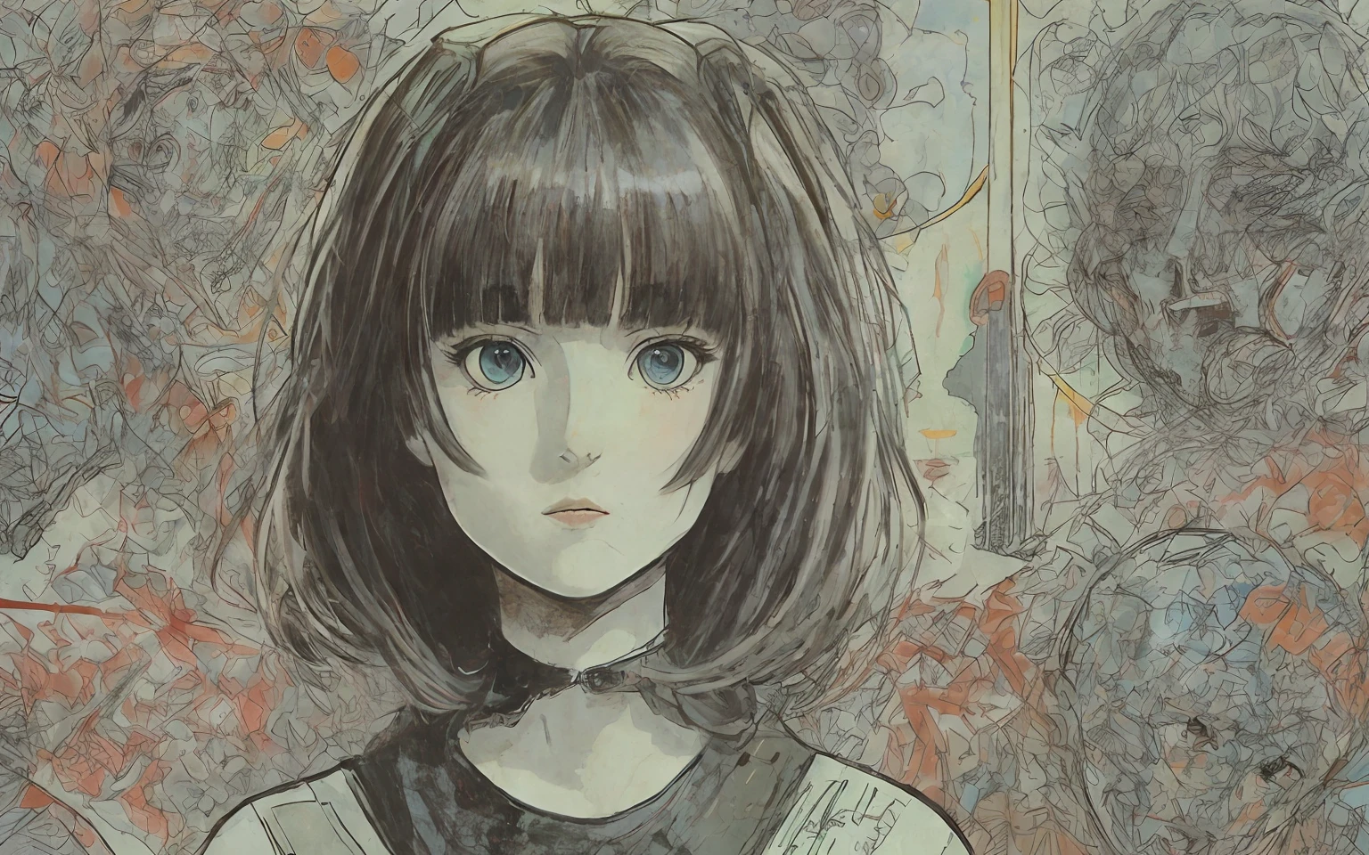 1980s anime 1 girl, retro Scifi portrait