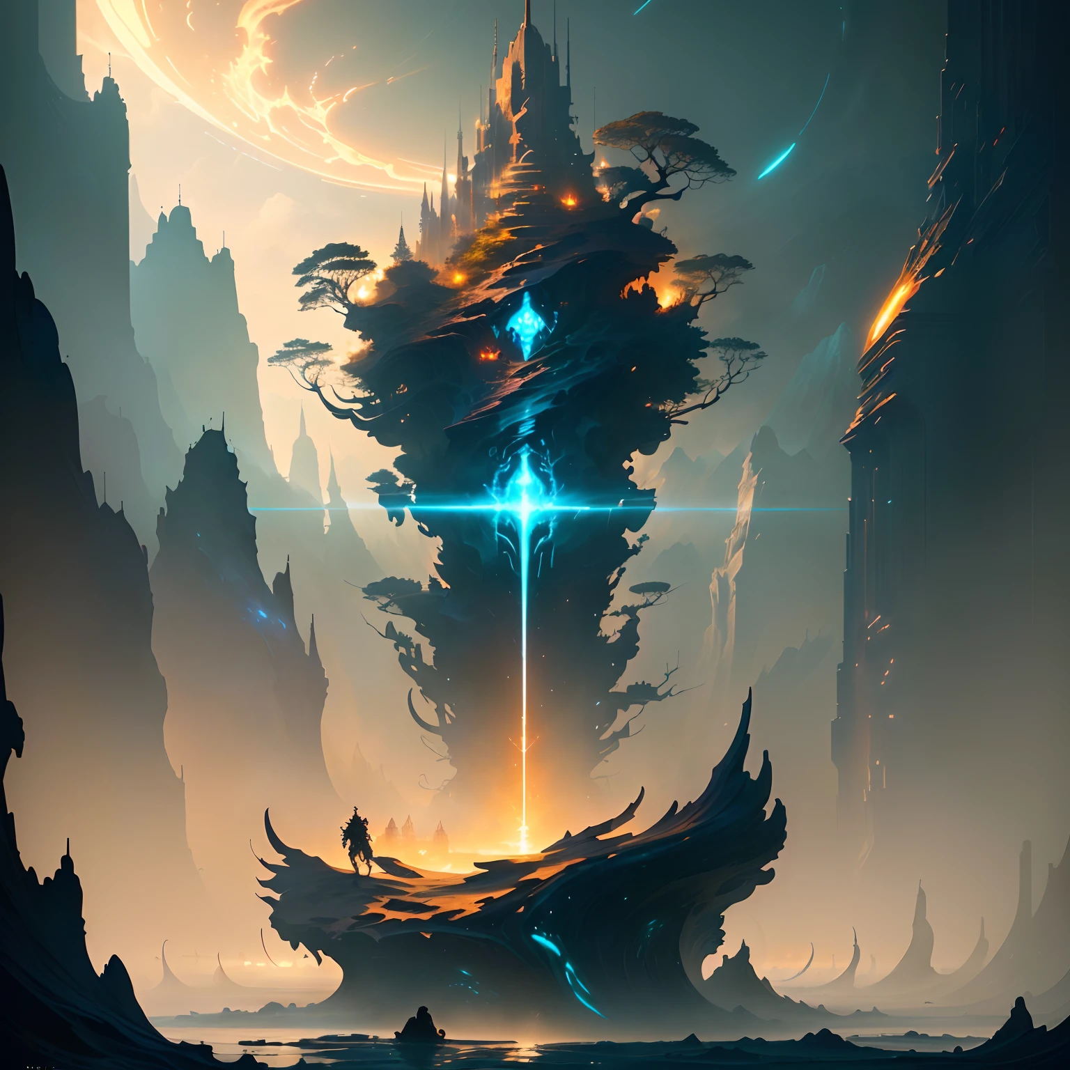 masterpiece, best quality, (extremely detailed CG unity 8k wallpaper), (best quality), (best illustration), (best shadow), absurdres, realistic lighting, (Abyss), beautiful detailed glow, art by PeterMohrBacher,