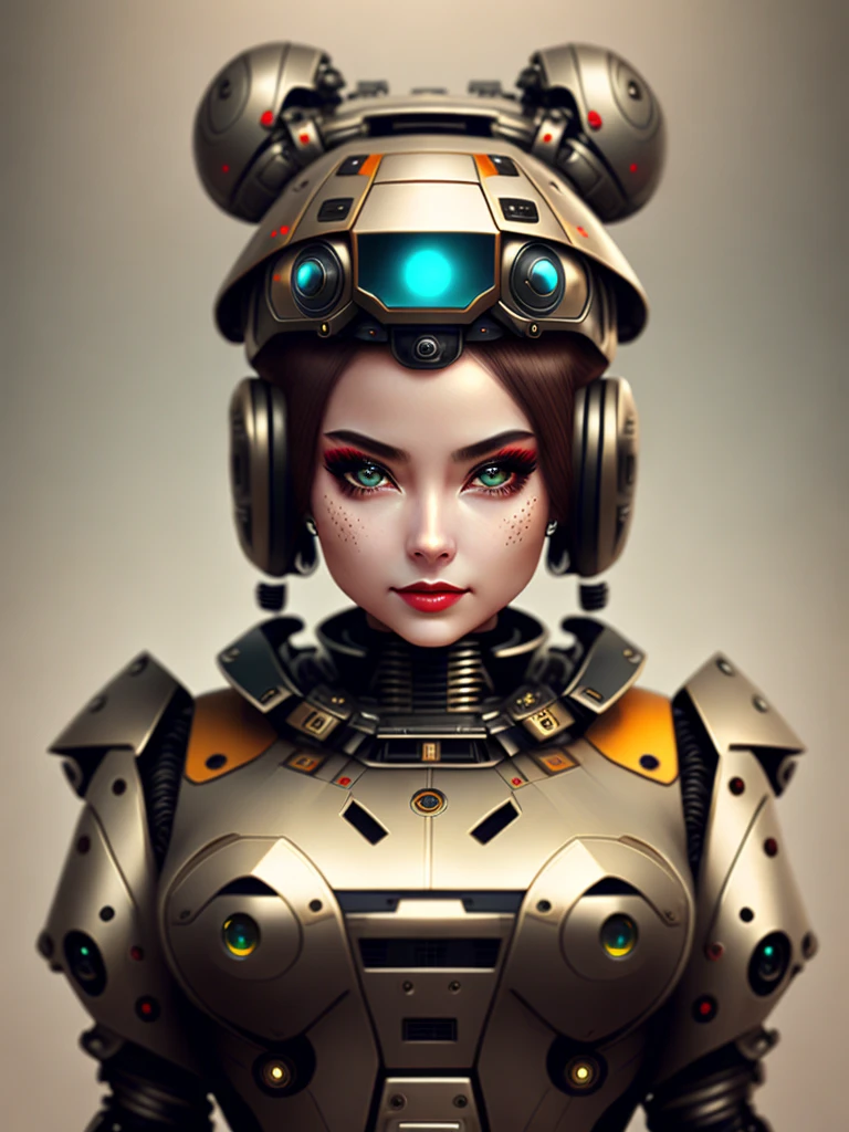 Seductive robot female with an alluring expression.