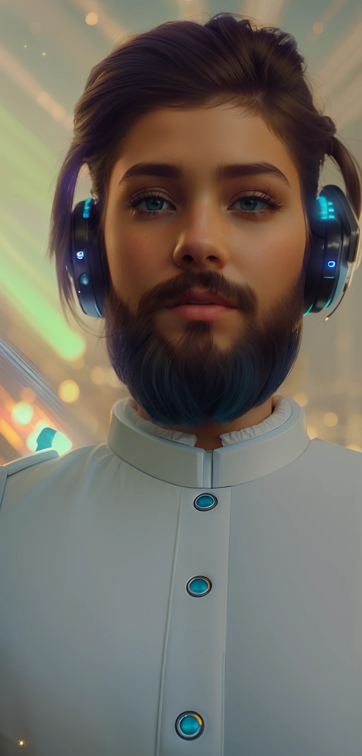 RAW photo, modelshoot style, (extremely detailed CG unity 8k wallpaper), portrait of ((( scottish girl :1.1))), ((scottish girl hair color)),(((scottish girl hairstyle))), (((hightlighted blue and white:1.1))), ((puffy eyes)),(((wearing blue and white tacitical vest:1.1))), (((futuristic tacitical gear))), ((girl posture)), ((smile)), ((cyperpunk)),staring at us with a mysterious gaze, realistic, masterpiece, highest quality, ((scifi)), lens flare, ((light sparkles)), unreal engine, digital painting, Style-TronLegacy-8v-B, trending on ArtStation, trending on CGSociety, Intricate, High Detail, dramatic, realism, beautiful and detailed lighting, shadows, (high detailed skin:1.2), 8k uhd, dslr, soft lighting, high quality, film grain, Fujifilm XT3