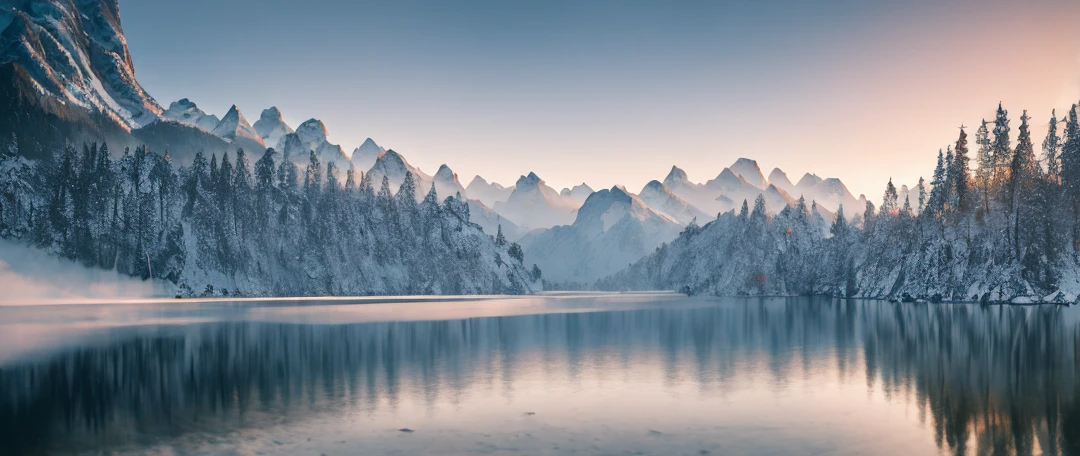 lake surrounded by k2 mountain drone view