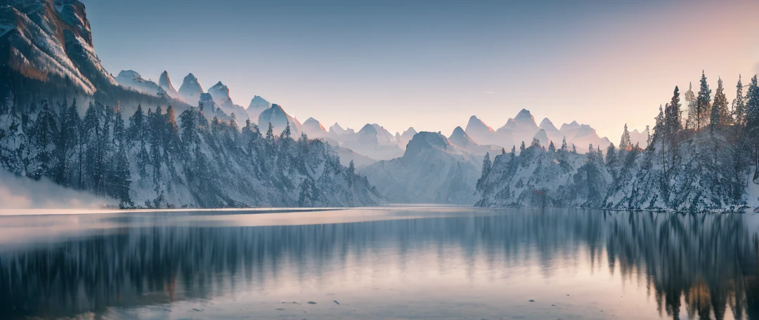(charming view) of a (high resolution)
(lake) surrounded by the imposing (K2 mountain)
(seen from a bird's eye view) with an emphasis on the (vivid and bright)
(colors of the landscape), (crystal clear water), and (majestic peaks).