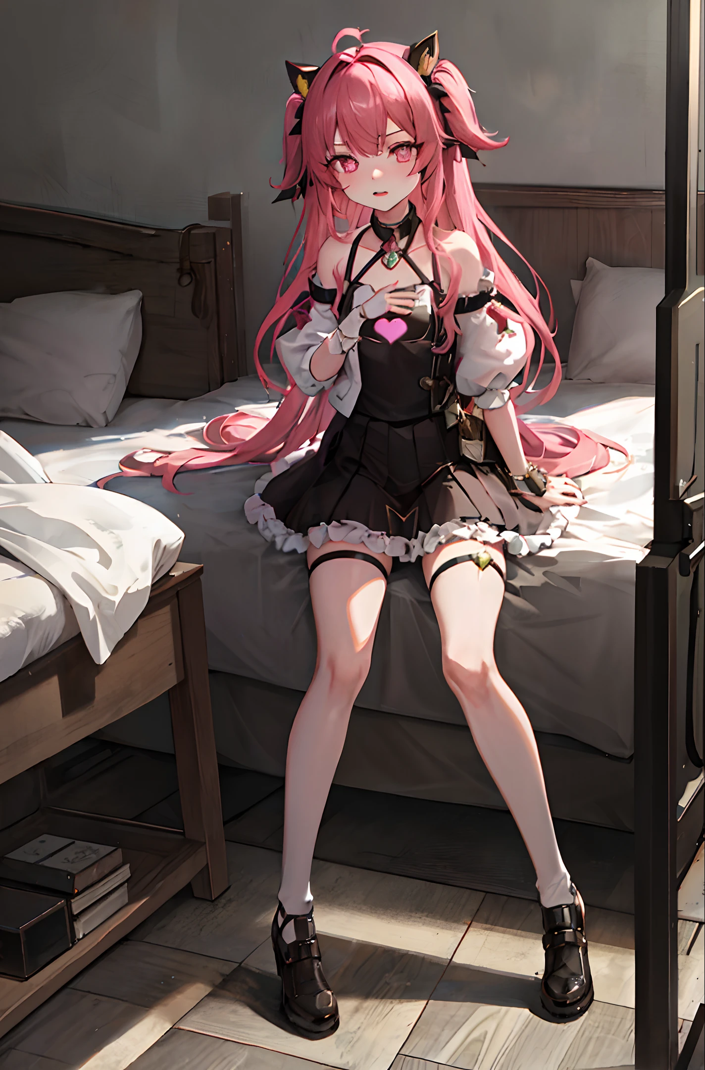 <lora:onihors:1, sally acorn, seductive, long hair, pink hair, visible clavicle, tight bravado, tough attitude, glare, determination, 1 girl, clavicle, look at viewer, nsfw, loli, small chest, full body, 2 hands, 2 feet, and marked, wet, slave, heart-shaped pupils, mouth
