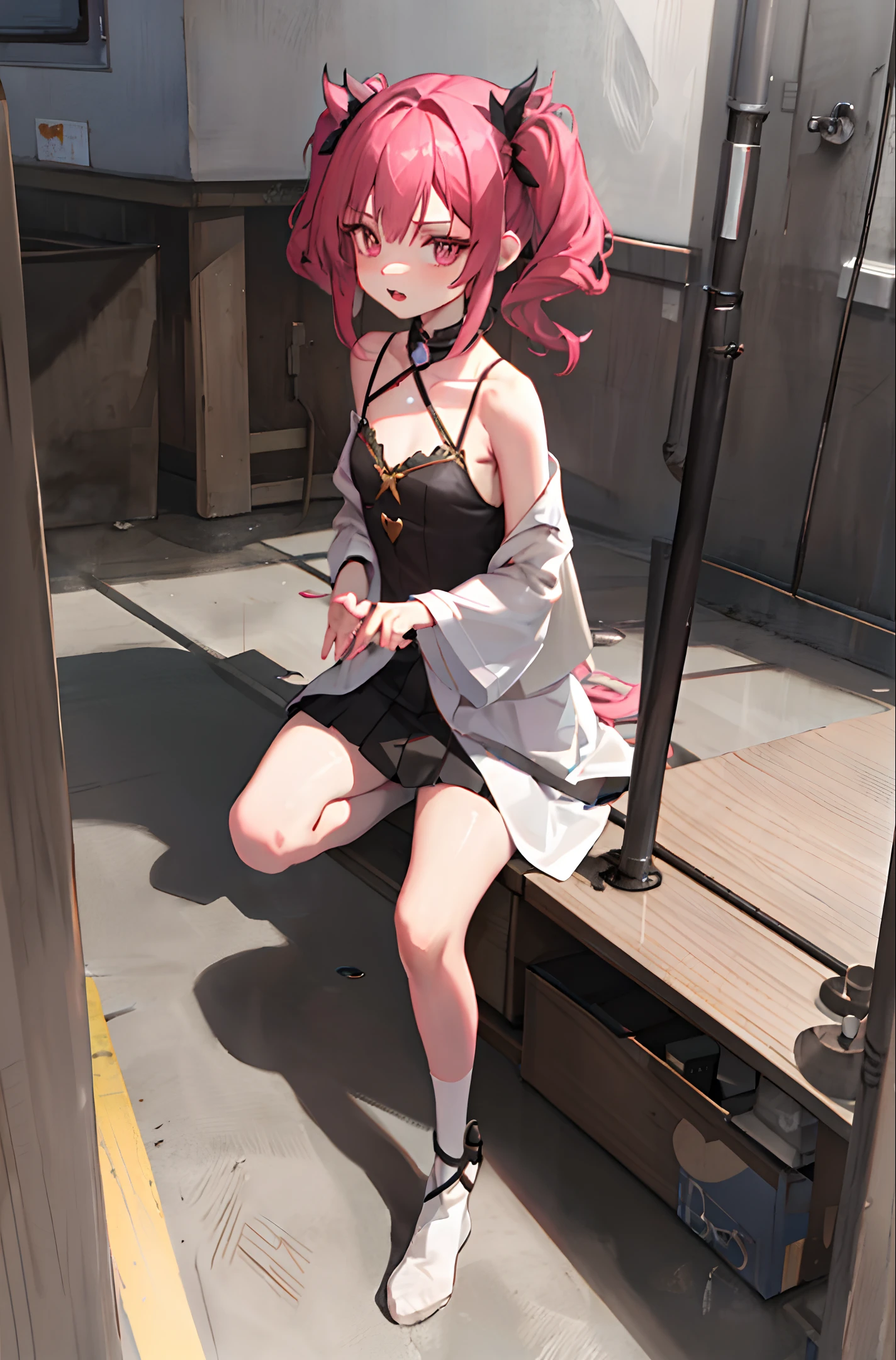 <lora:onihors:1, sally acorn, seductive, long hair, pink hair, visible clavicle, tight bravado, tough attitude, glare, determination, 1 girl, clavicle, look at viewer, nsfw, loli, small chest, full body, 2 hands, 2 feet, and marked, wet, slave, heart-shaped pupils, mouth
