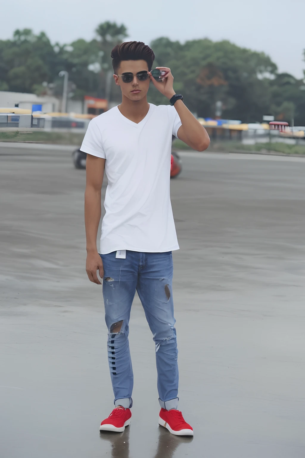 a photo of a handsome 21yo man with blonde hair, wearing a jeans, simple background, photorealism, photorealistic, nsfw, sexy, nude, sharp, focused, centered, extreme deail, HD, 8k, DSLR, RAW, iphone, instagram