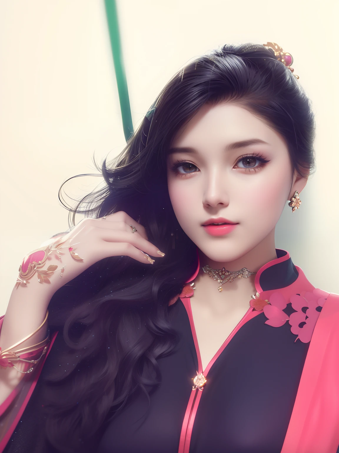 best quality, masterpiece, highres, 1girl,china dress,hair ornament,necklace, jewelry,Beautiful face,upon_body, tyndall effect,photorealistic, dark studio, rim lighting, two tone lighting,(high detailed skin:1.2), 8k uhd, dslr, soft lighting, high quality, volumetric lighting, candid, Photograph, high resolution, 4k, 8k, Bokeh