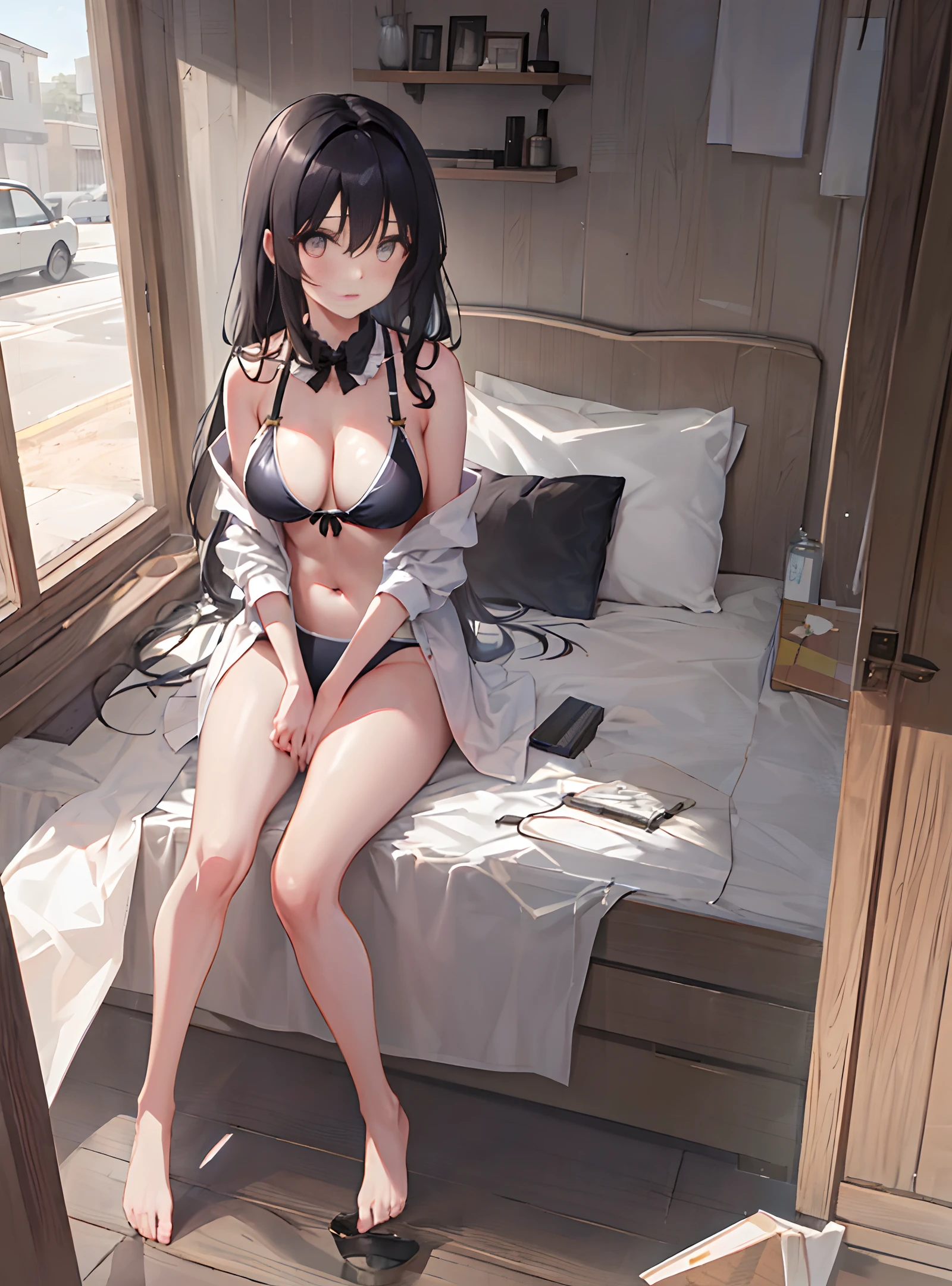 beautiful, masterpiece, best quality, hiqcgbody, anime, 1girl, sam yang,black hair,((beautiful eyes)),((Delicate face)),competition swimsuit, portrait shot, looking at viewer,intricate details,
public humiliation,partially unbuttoned,((breasts out)),((breasts)),no panties,
