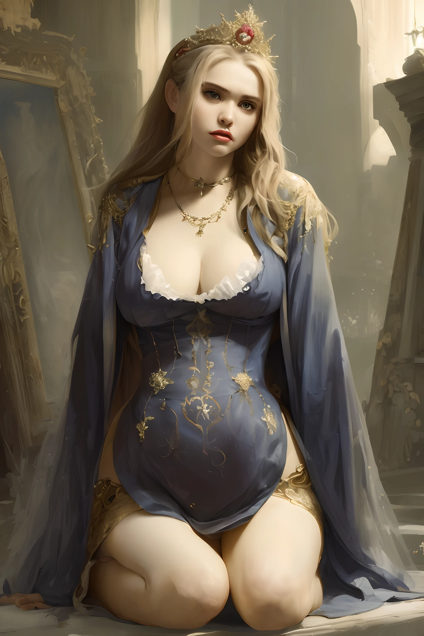 Wearing a golden crown, a -yeld bey with big breasts ((German classic)) full body panorama, (barefoot focus) (captive), model photo, full body dyed red, blood stains, clothes torn (details: 0.6), golden long hair shawl (high detail CG Uniform 8k wallpaper), plump, landscape) Gorgeous emoji, torn white dress, decoupage, rosy cheeks, Madonna-like expression, the most beautiful art full body of American industry, Ed Blinkey, Atey Ghailan, Ghibli works Chamber, Jeremy Mann, Greg Manchess Professional Majestic Painting, Antonio Moro, ArtStation Trends, CGSociety Trends, The Art of Intercate, highly detailed, articulation, realistic painting, Greg Rutkowski (National Science Foundation Conference)